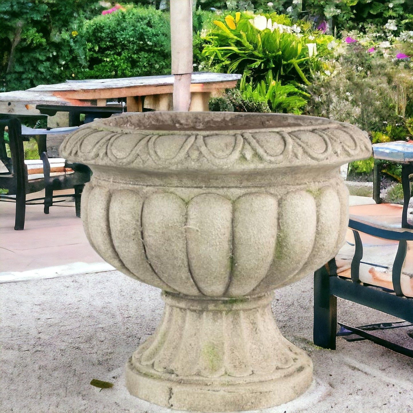 DIVAS SPIRITUAL Unique Novelty Classic Elegance Urn Planter Decorative Stone Finish Outdoor Garden 32cm (Urn Planter)