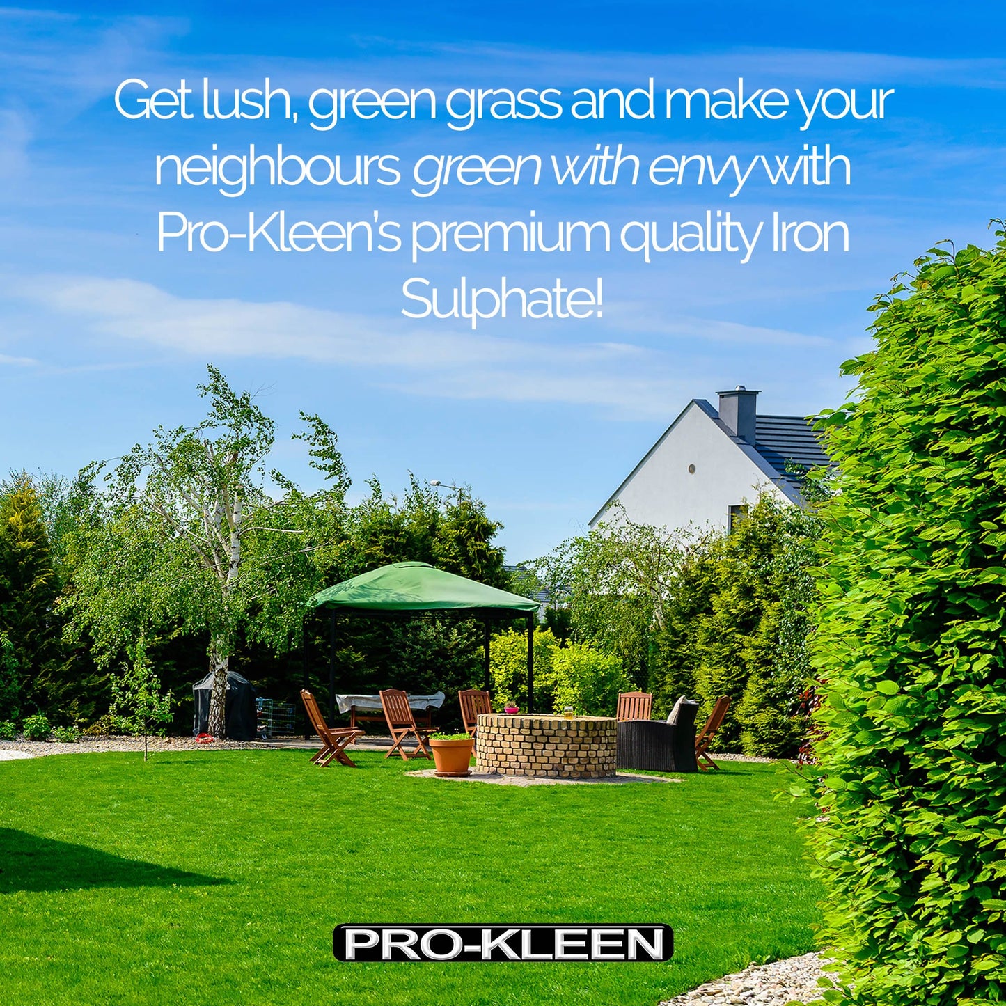 Pro-Kleen 2.5 KG PREMIUM Iron Sulphate (Makes up to 2500L When Diluted & Covers up to 2500m2) - Iron Lawn Conditioner and Turf Hardener. Damp Grade Soluble in Water