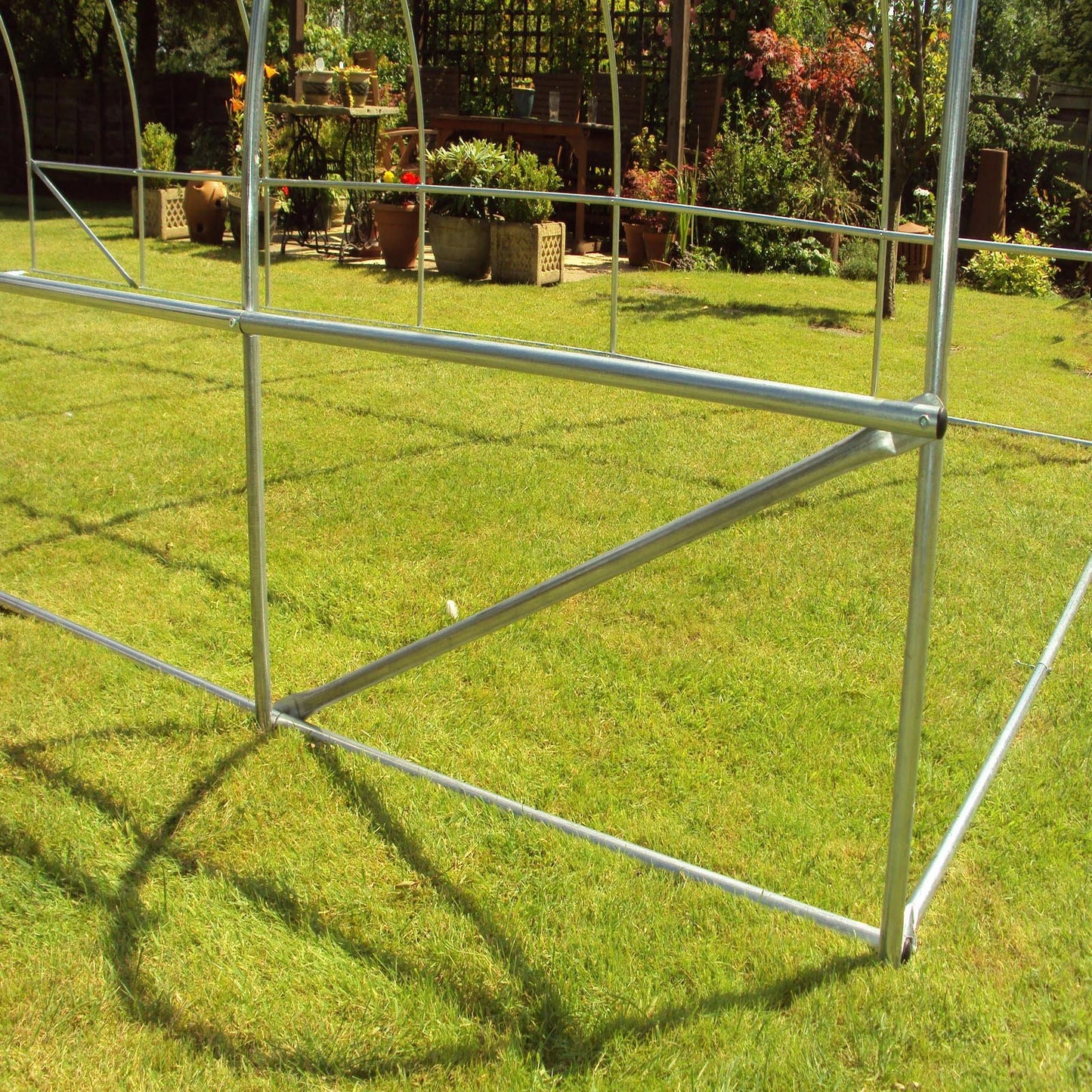 4m x 2m Polytunnel"Strongest In It's Class" a fully Galvanised Structure with more Diagonal & Roof Bracing than all others. Metal Hinged Door | Multi-Window