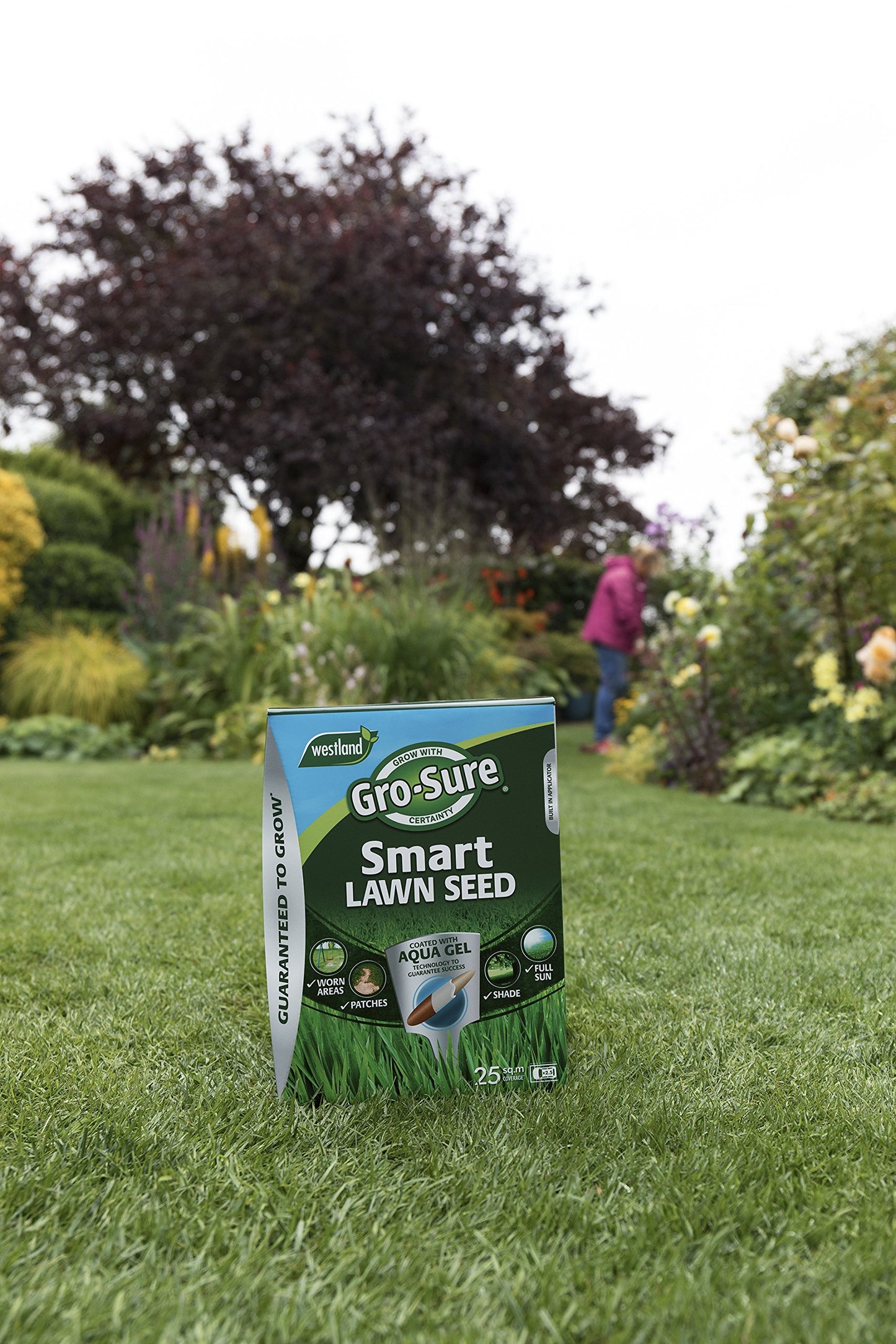 Gro-Sure 20500218 Aqua Gel Coated Smart Grass Lawn Seed, 250 m2, 10 kg, Green