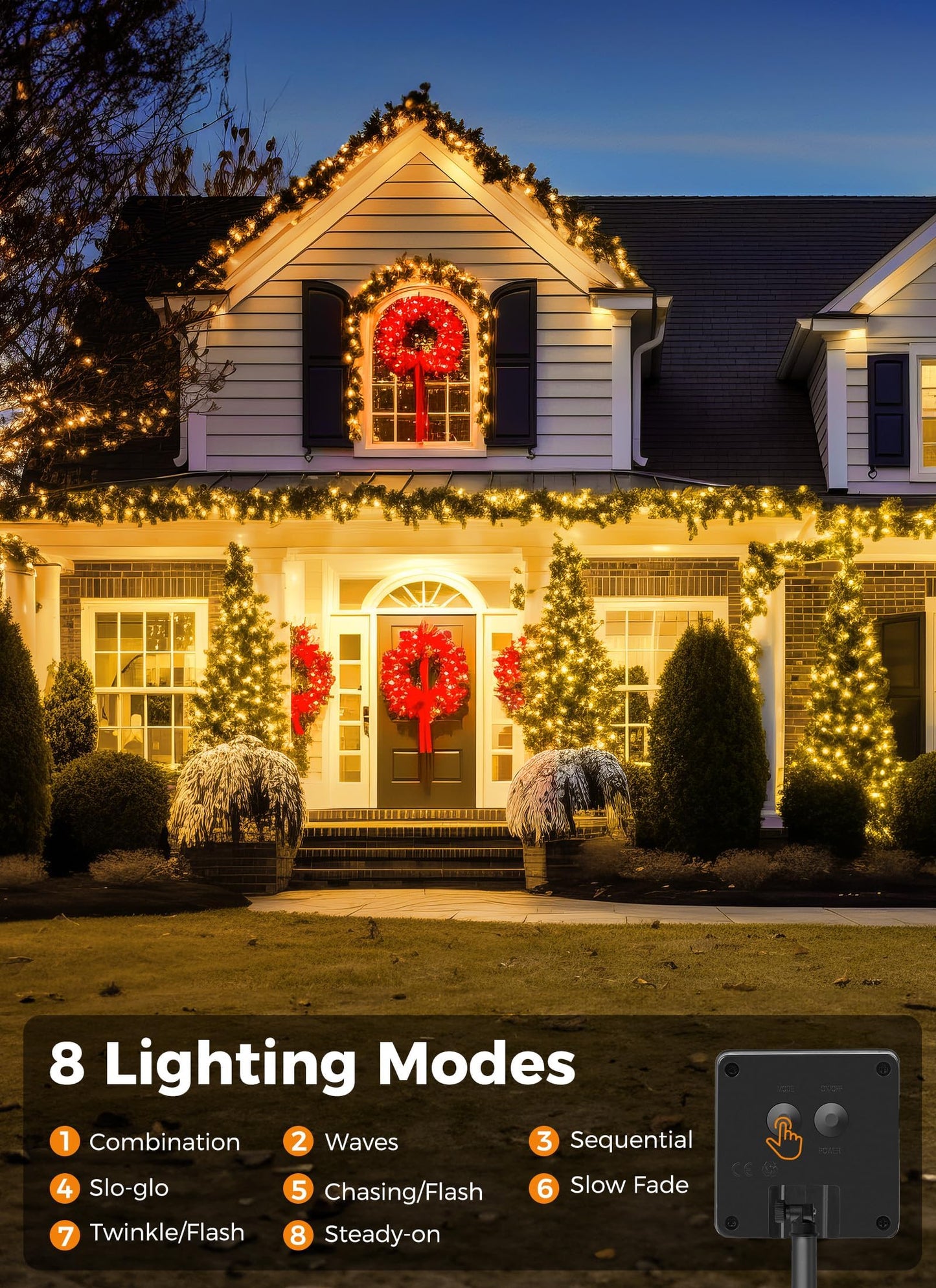 Solar String Lights Outdoor, Extra Long 72FT 200 LED Solar Powered Lights with 8 Lighting Modes, Waterproof Patio Lights, String Lights for Outside Tree Balcony Gazebo, Warm White