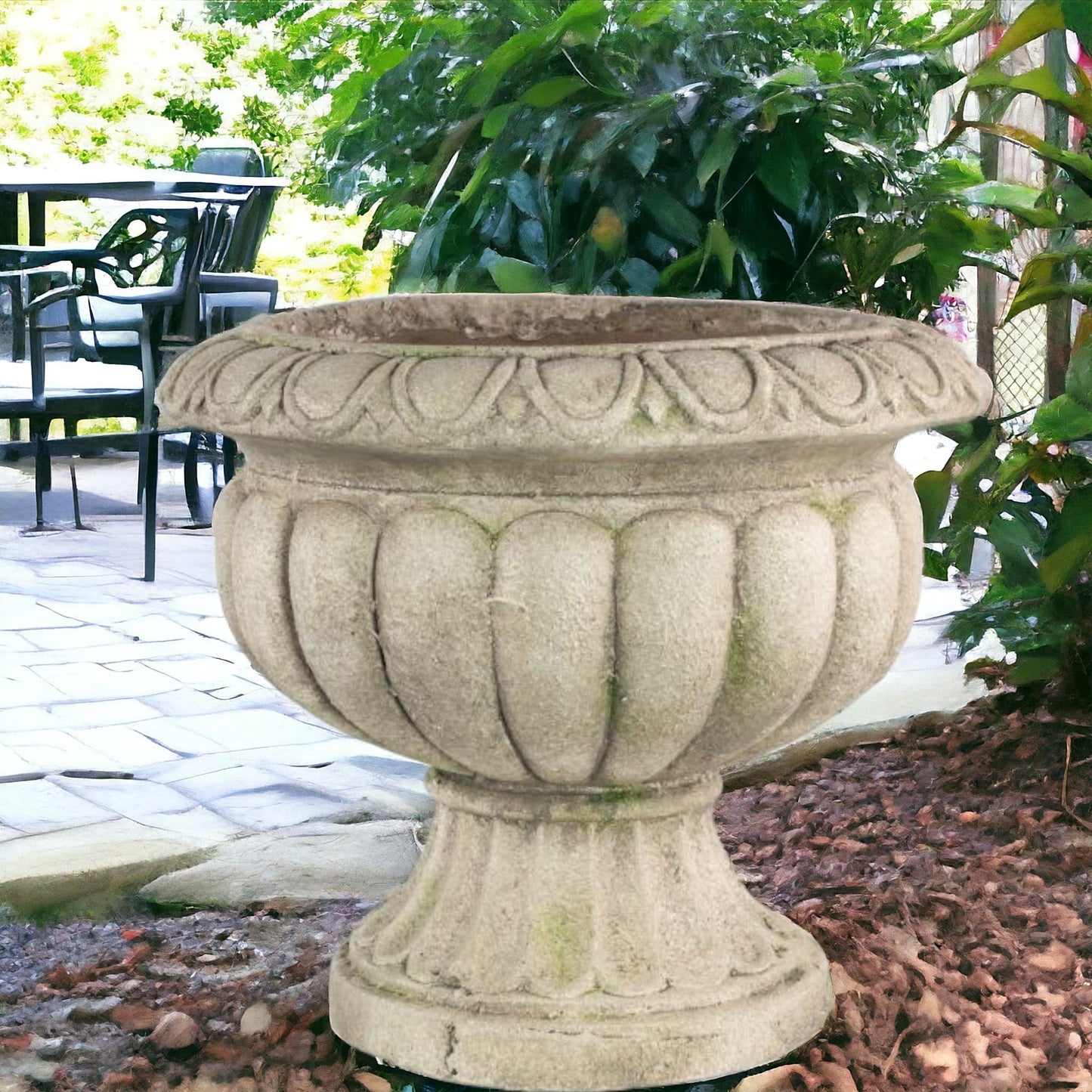 DIVAS SPIRITUAL Unique Novelty Classic Elegance Urn Planter Decorative Stone Finish Outdoor Garden 32cm (Urn Planter)
