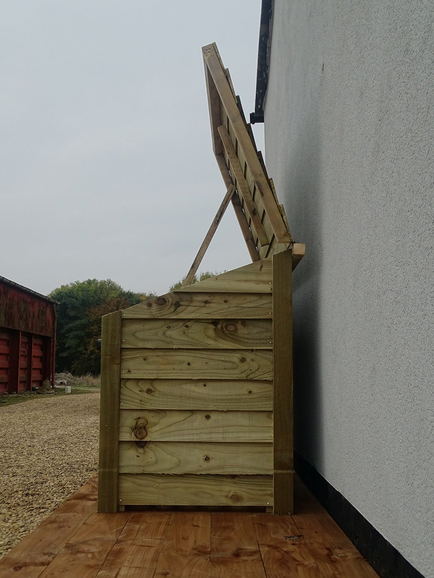 Wooden Log Chest Storage (1.14 cubic meters capacity) (W-127cm, H-104cm, D-87cm) (Light Green (Natural))