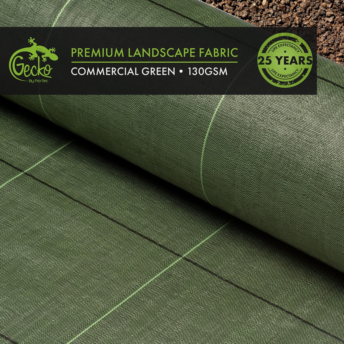 Pro-Tec 130gsm Commercial Grade Super Heavy Duty 1,2,3,4,5m Wide Weed Control Fabric Garden Ground Cover Membrane (3m x 10m)