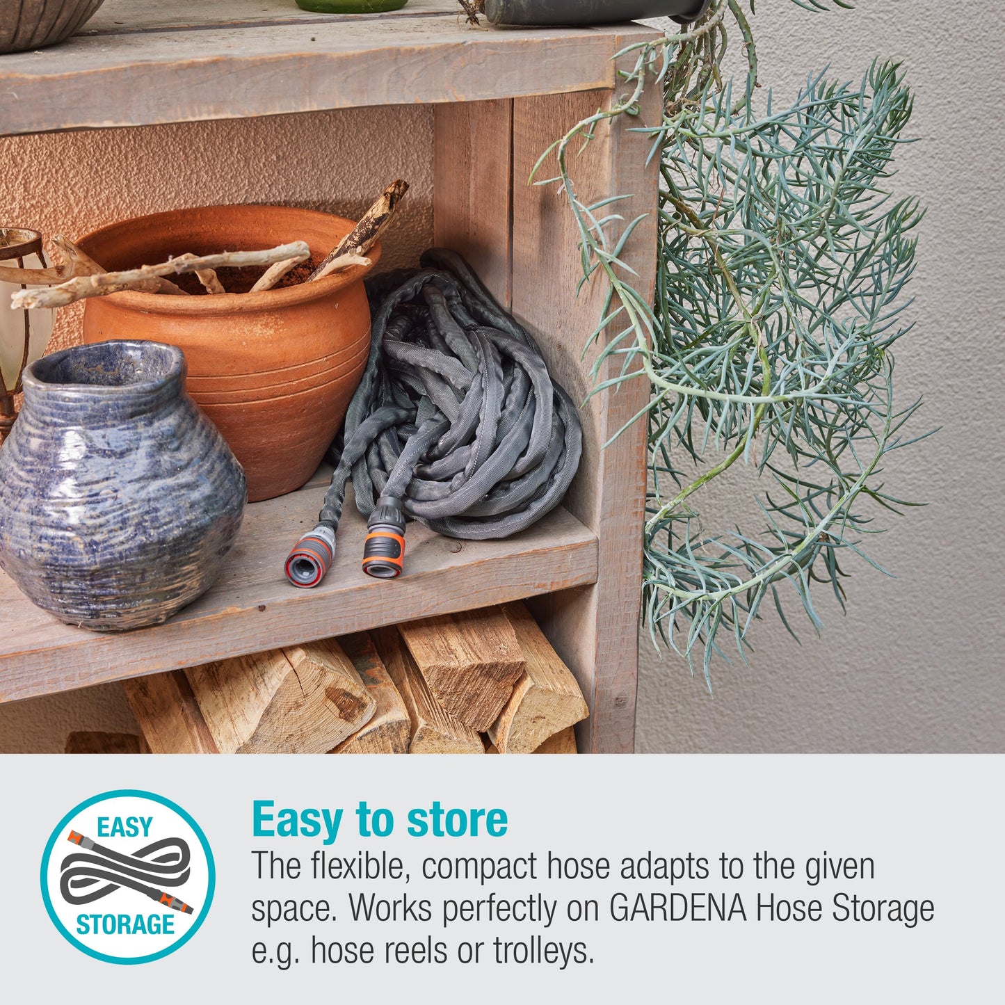 Gardena Liano Life Textile Hose 1/2 inch, 30m: Highly flexible textile garden hose, with PVC inner tube, no kinking, lightweight, weather-resistant (18457-20)