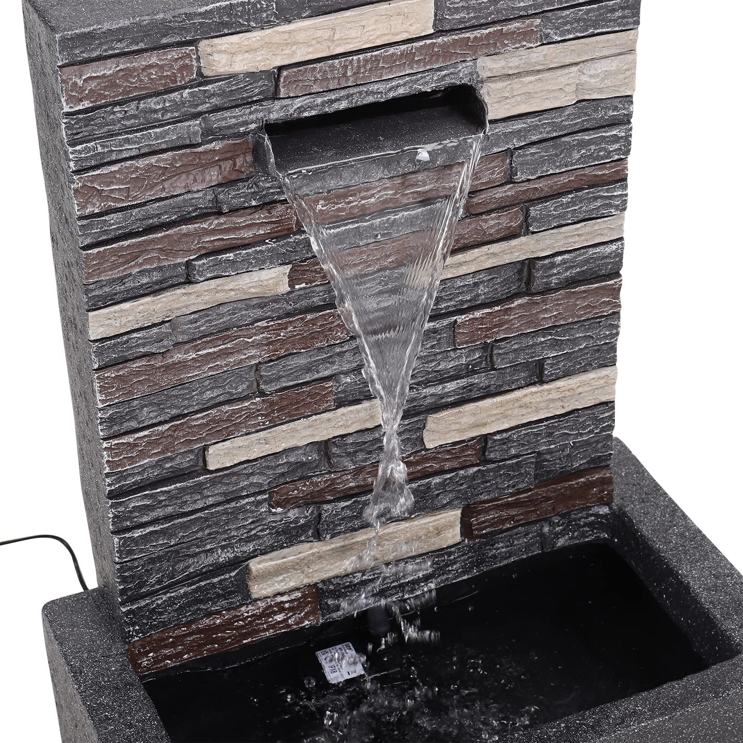 BTGGG 70CM Garden Water Feature Outdoor Long Strip Main Powered Water Fountain Indoor Slate Effect Modern Waterfall Ornament with Pump for Courtyard,living room,Hallway