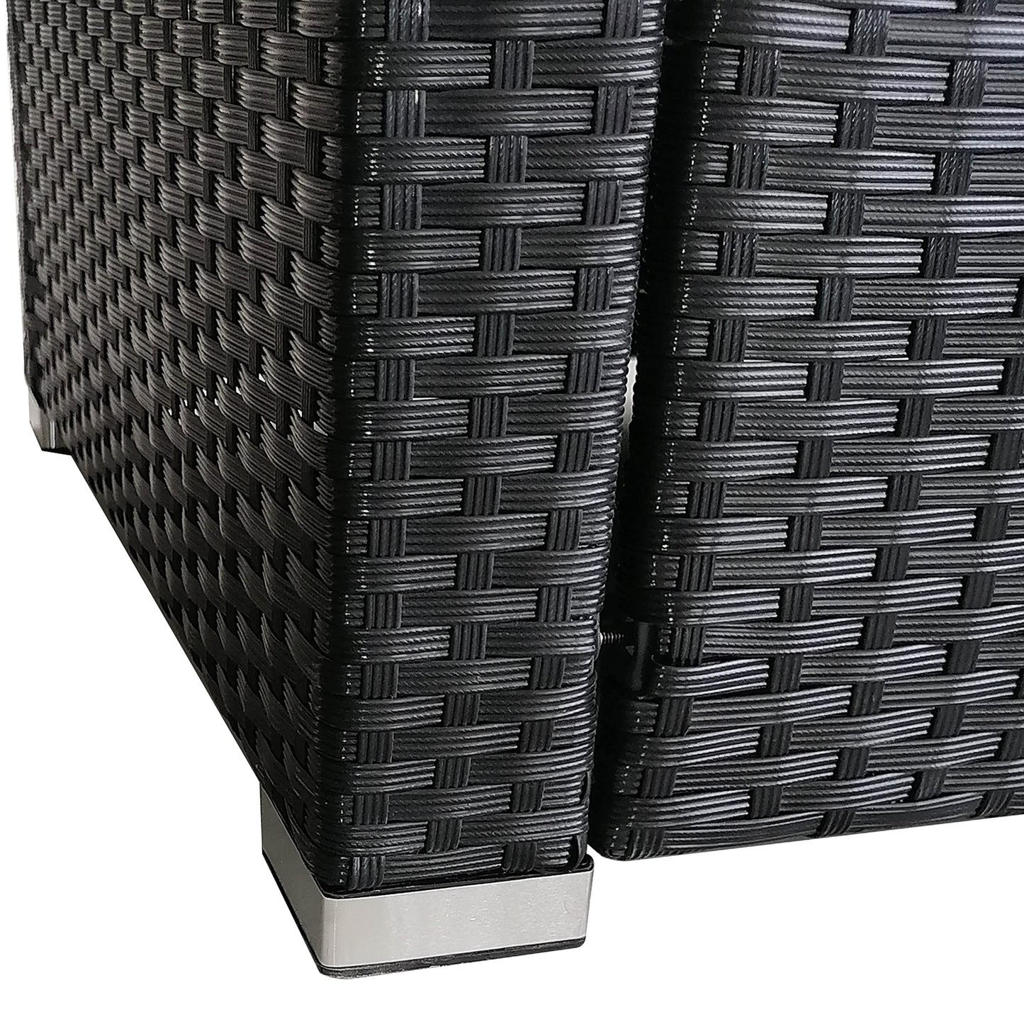 mcc direct 5pcs Rattan Garden Outdoor Furniture Patio Sofa Set with Glass Coffee Table Outdoor Cushions for Garden or Conservatory Rupert (Black)