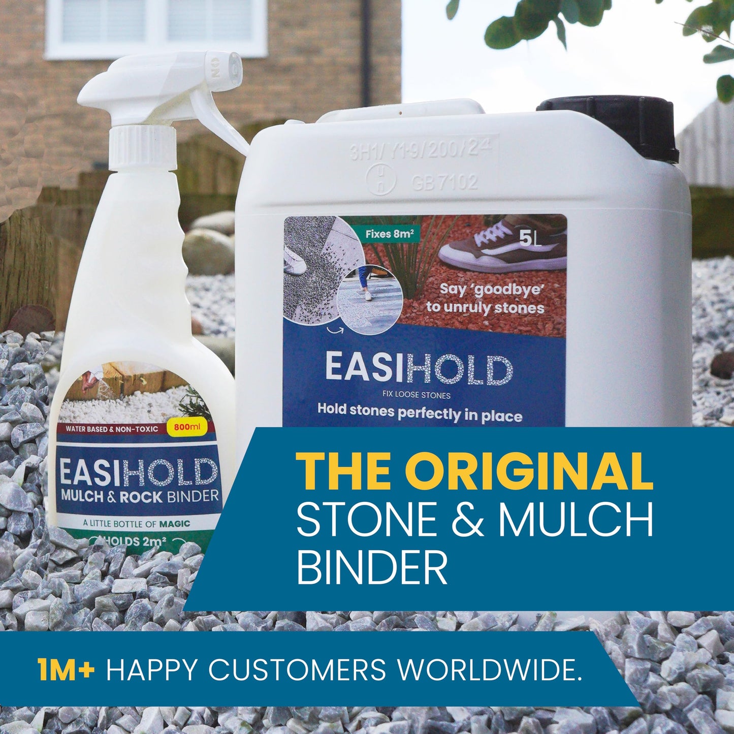 Vuba EASIHOLD ROCKS - 5L XL Gravel Binder for Bonding Stones, Bark and Gravel on Borders, Patios and Garden Paths. Lasts up to 3 Years, Non Toxic, Ready to Use.