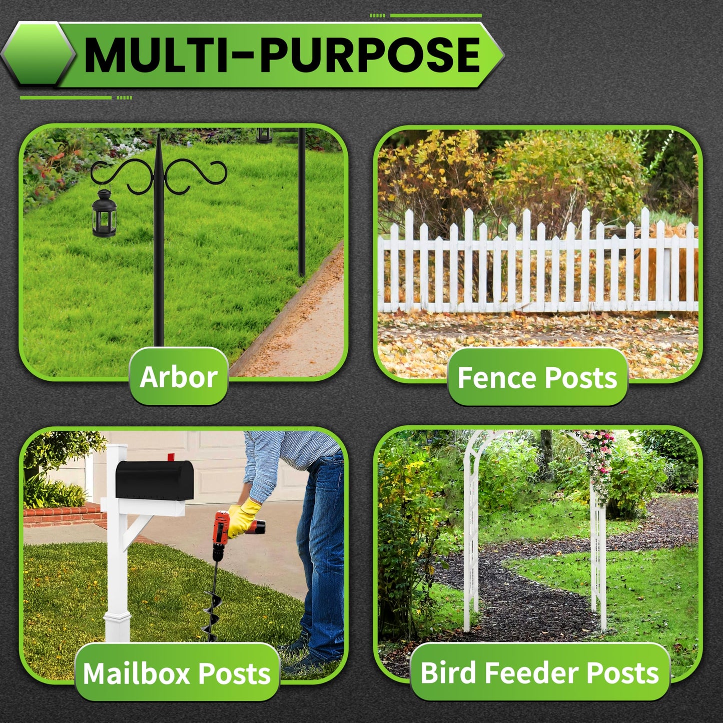 Garden Auger Drill Bit 8x60cm,Extended Solid Post Hole Digger,Auger Spiral Drill Bit For Bulb Planters Planting, Fence Post Repair,Bulbs Seedlings,Bulb Planting Auger Black