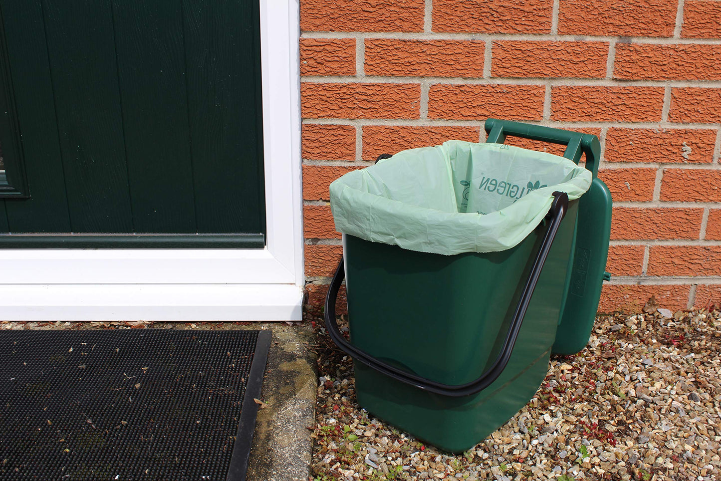Kerbside Compost Caddy with Locking Lid - Brown - for Food Waste Recycling (23 Litre) - Plastic Bin with Composting Guide