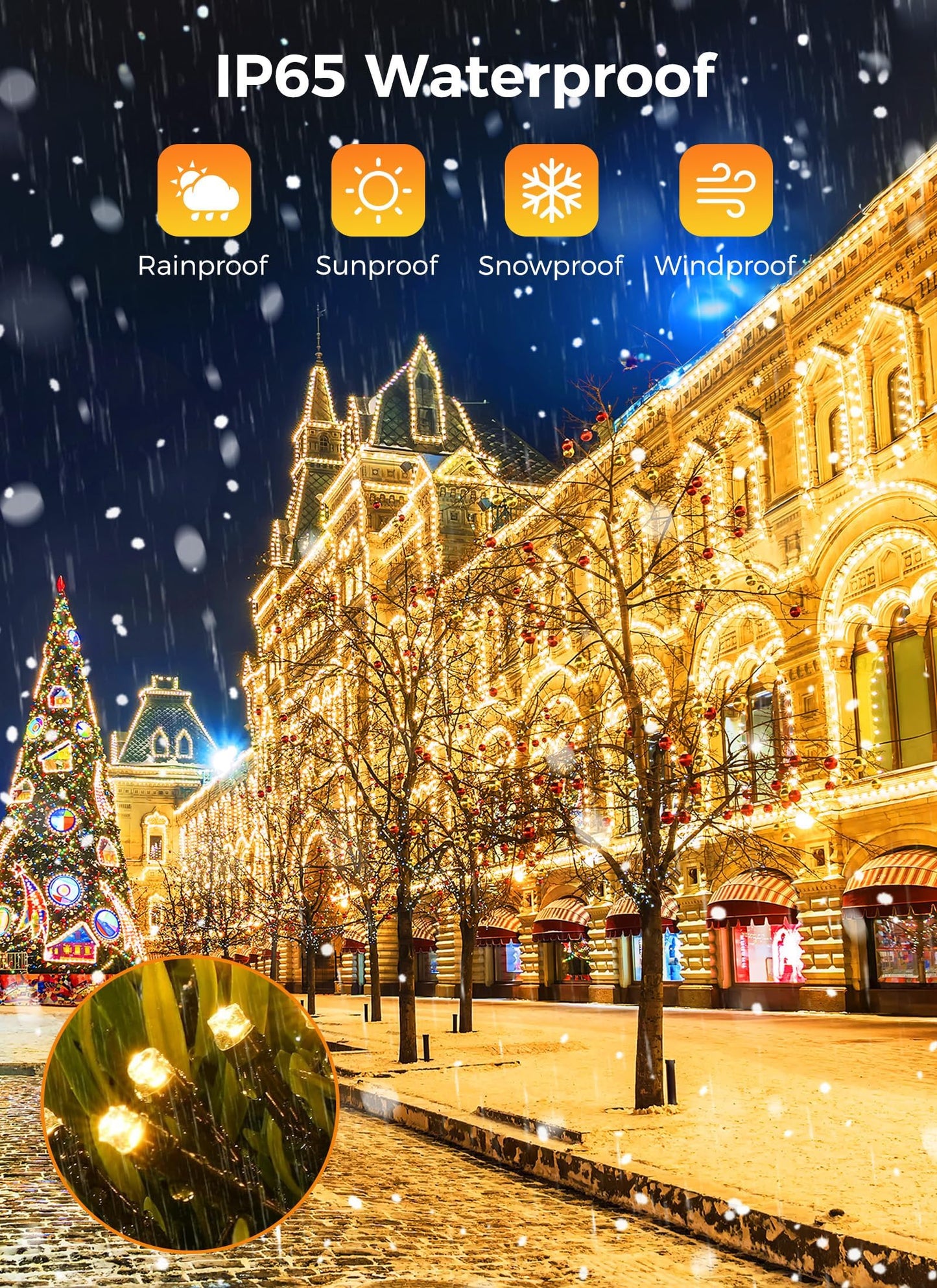 Solar String Lights Outdoor, Extra Long 72FT 200 LED Solar Powered Lights with 8 Lighting Modes, Waterproof Patio Lights, String Lights for Outside Tree Balcony Gazebo, Warm White