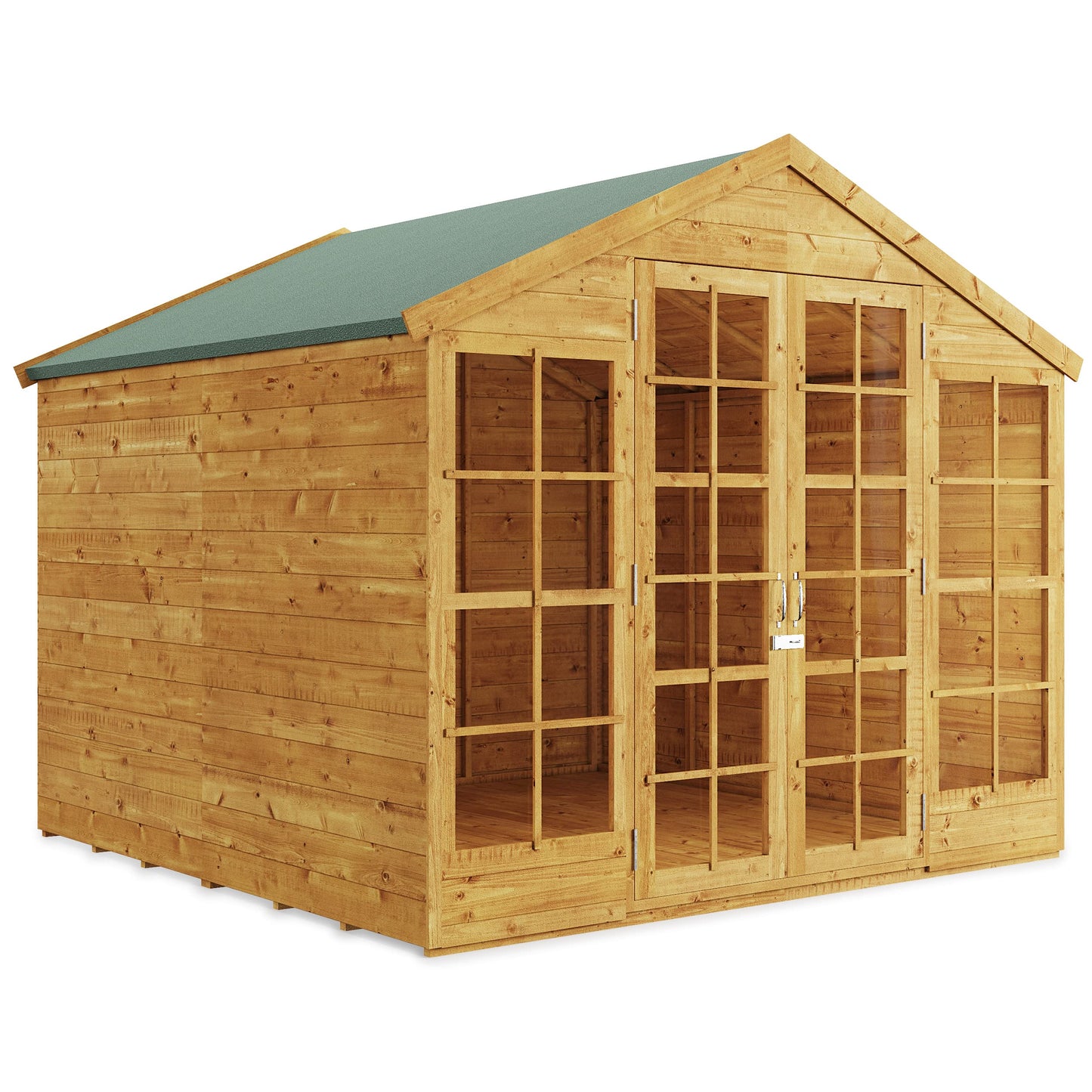 BillyOh Summerhouse Log Cabin 8 x 8 Wooden Garden Storage Shed Summer House Harper Apex Summerhouses (8x8)