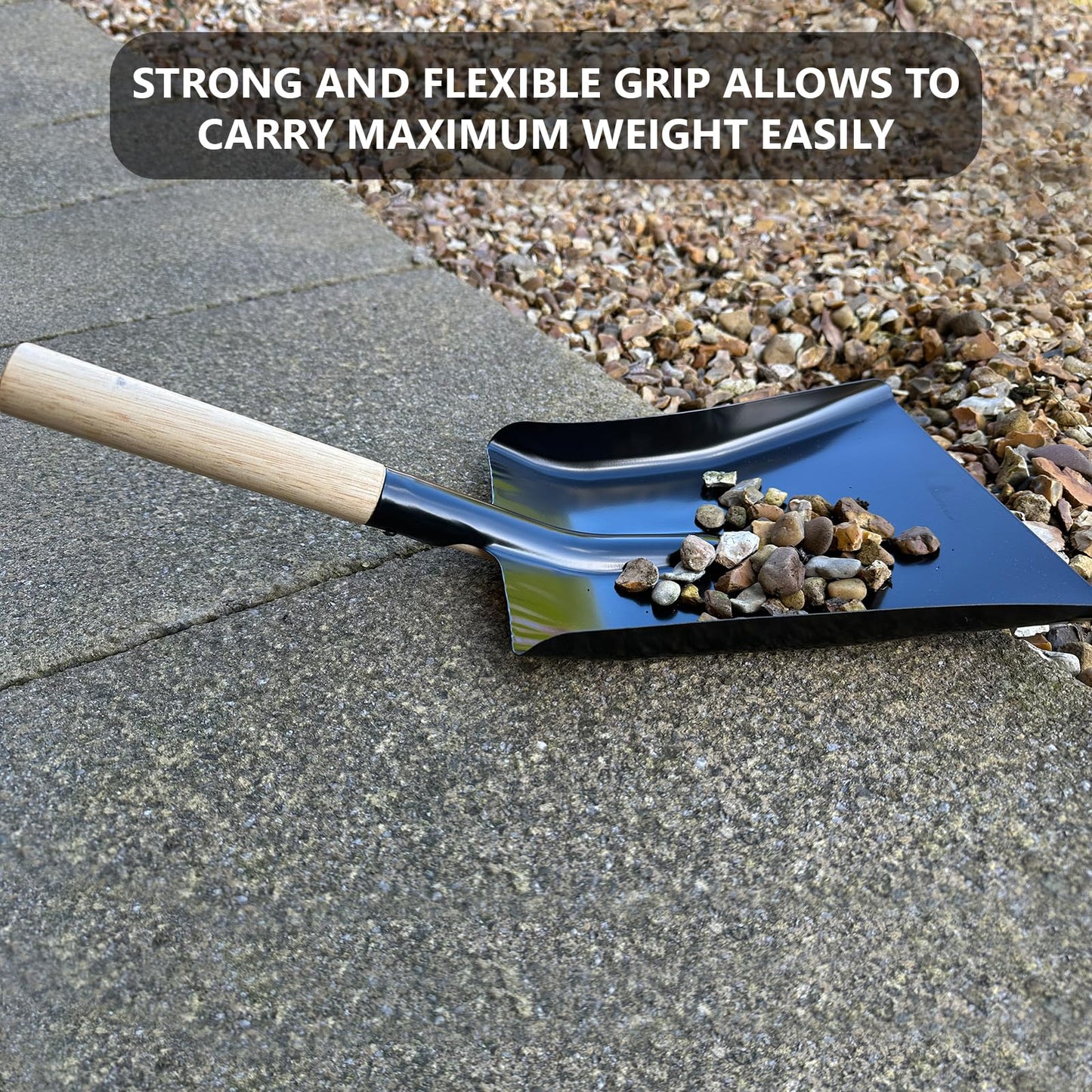 LSC Coal Ash Shovel with Hard Brush Wooden Handle Heavy Duty Metal Shovel for Digging, Gardening, Yardwork, Farming, and Outdoors Snow (SHOVEL AND HARD BRUSH)