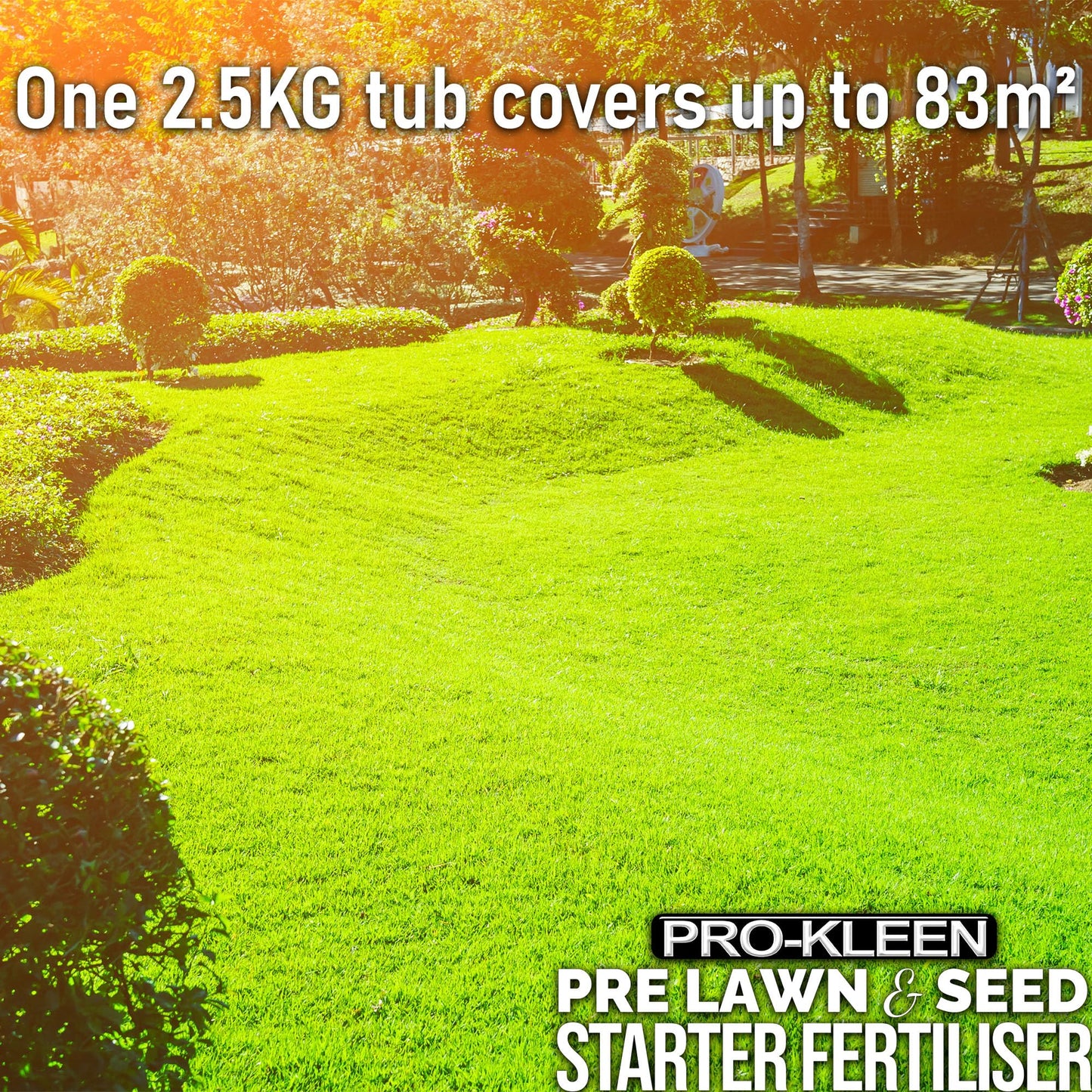 Pro-Kleen Pre Lawn & Seed Starter Fertiliser - Phosphorus Rich with Nitrogen, Potassium & Magnesium (NPK 8-12-8 - 3MgO) with added Zinc & Seaweed - Non-Toxic & Non-Staining - Covers up to 83m2 (2.5kg)