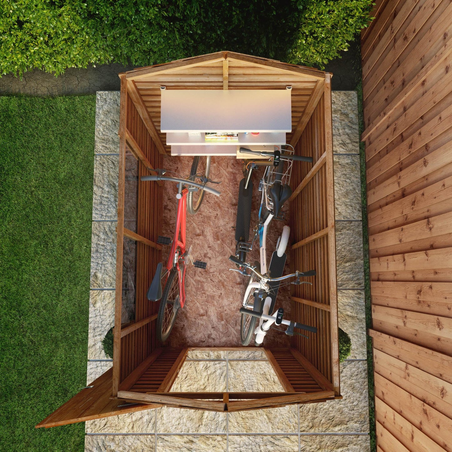 WALTONS | 6 x 4 Overlap Wood Storage Shed | Apex Roof | 7mm Overlap Cladding | Wooden Garden Storage Shed | Single Door | Windows |10 Year Anti Rot | 6 x 4 6ft 4ft