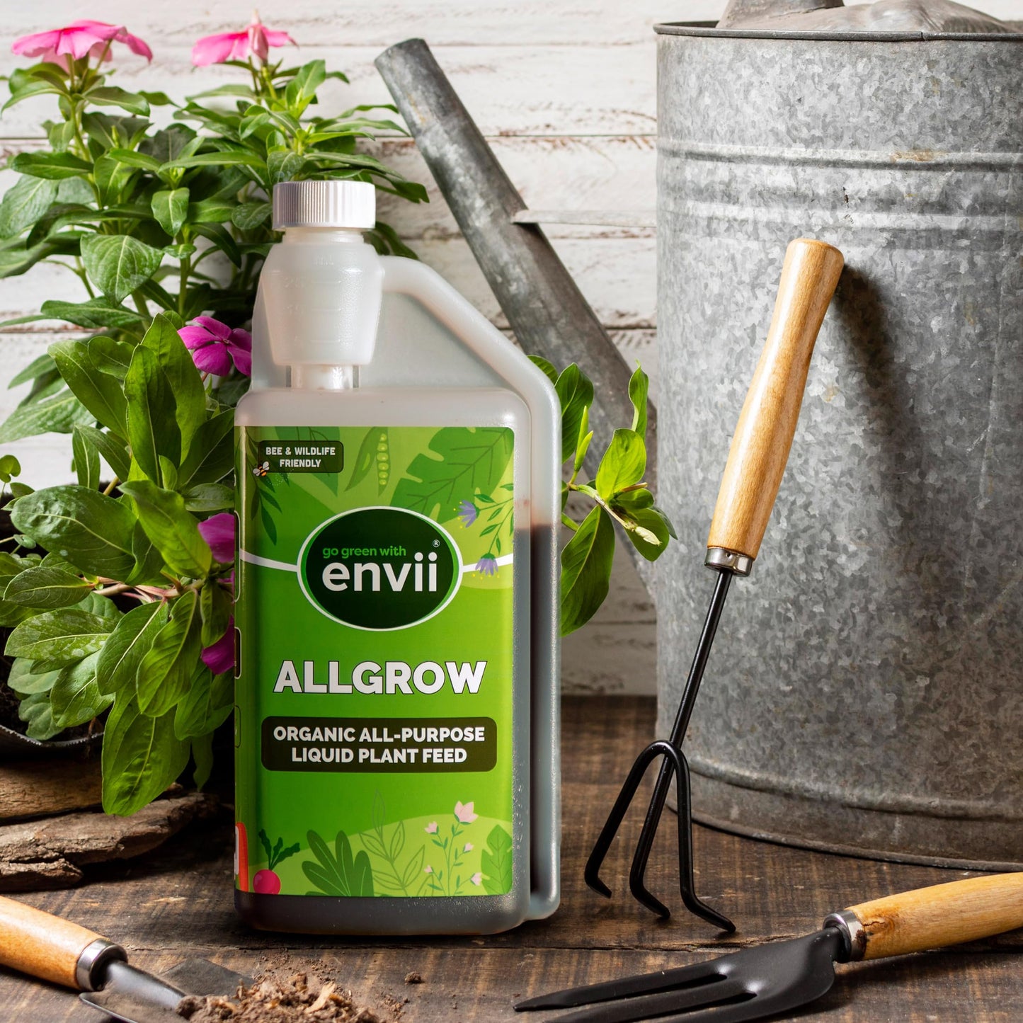 Envii Allgrow, Organic Multipurpose Fertiliser Plant Feed - Liquid Outdoor Plant Food, Suitable for All Plants - 1 Litre Makes 330 Litres