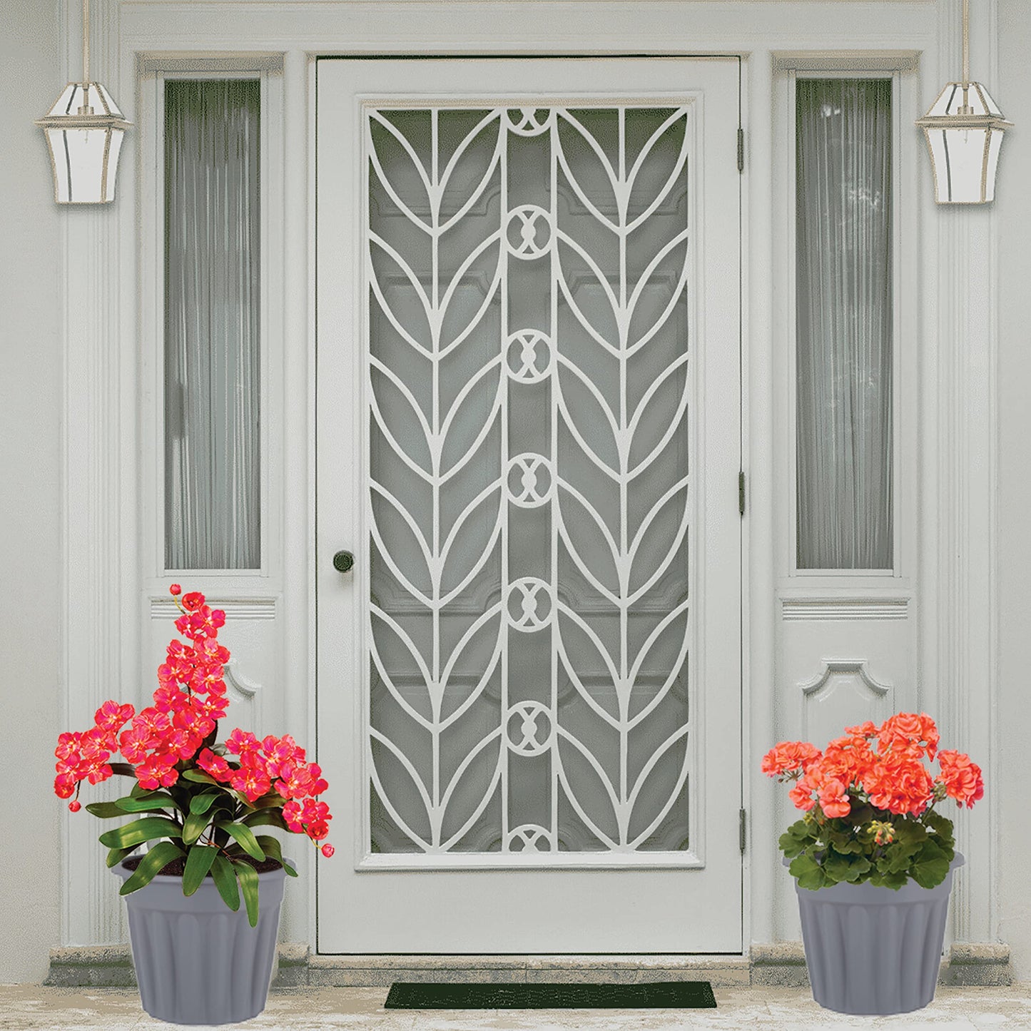 JMS we create smile (Set of 5) 40cm Large Upcycled Grey Plastic Round Planters Indoor/Outdoor Plant Pot Lightweight & Weather Resistant Garden Plant Herb Flower Nursery Pot