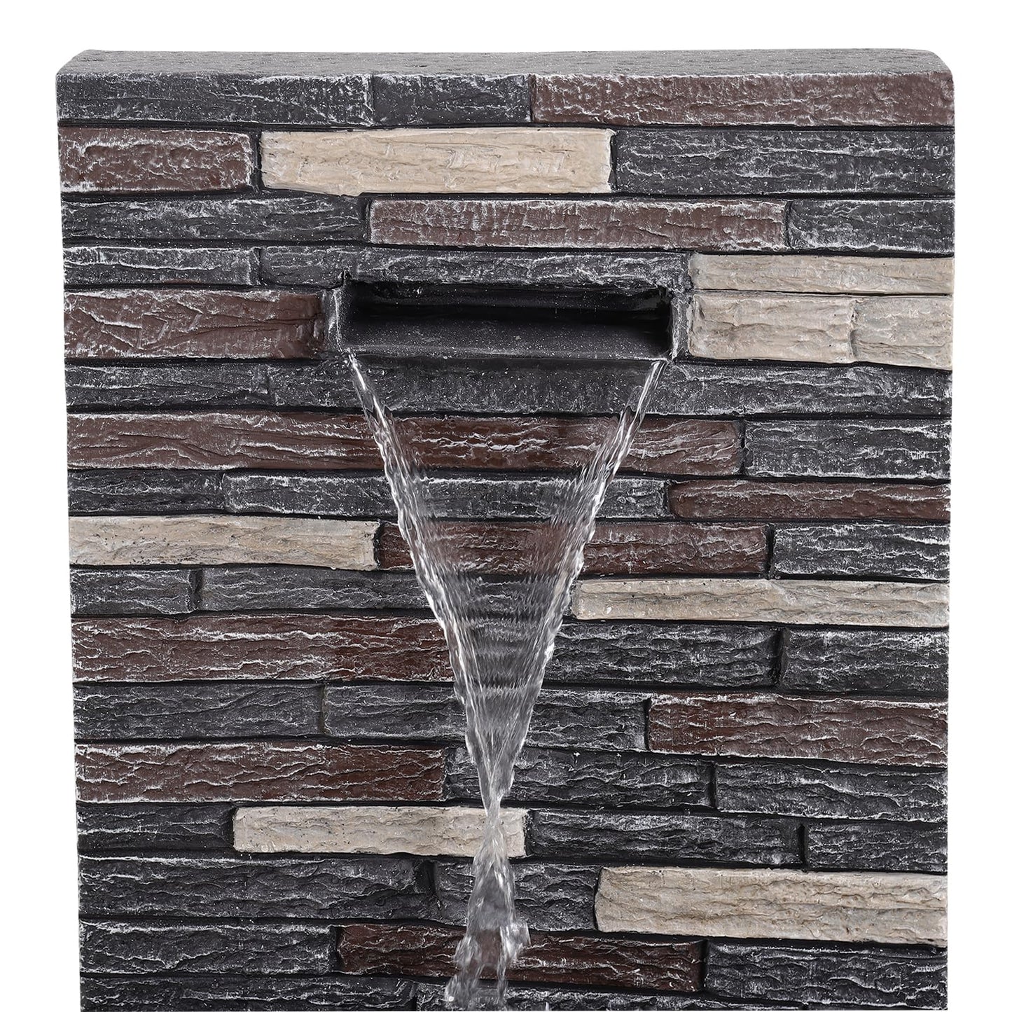 BTGGG 70CM Garden Water Feature Outdoor Long Strip Main Powered Water Fountain Indoor Slate Effect Modern Waterfall Ornament with Pump for Courtyard,living room,Hallway