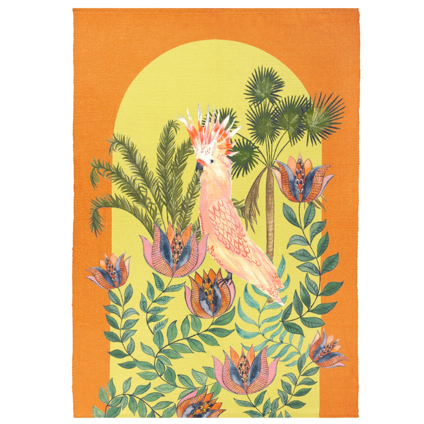 Wylder Tropics Cockatoo Outdoor/Indoor Tropical Rug, Orange, 120 x 170cm