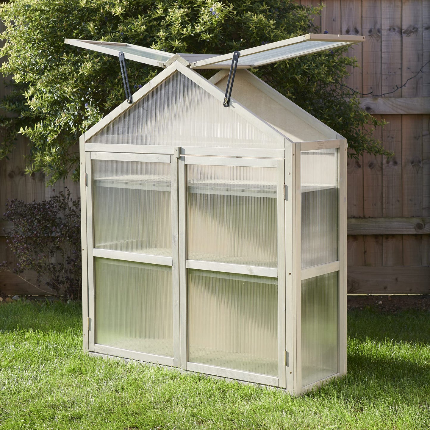 FeelGoodUK Large Cold Frame Greenhouse Flower Planter Green House Wooden Frame 120 (h) x 30 (d) x 100 (w)…