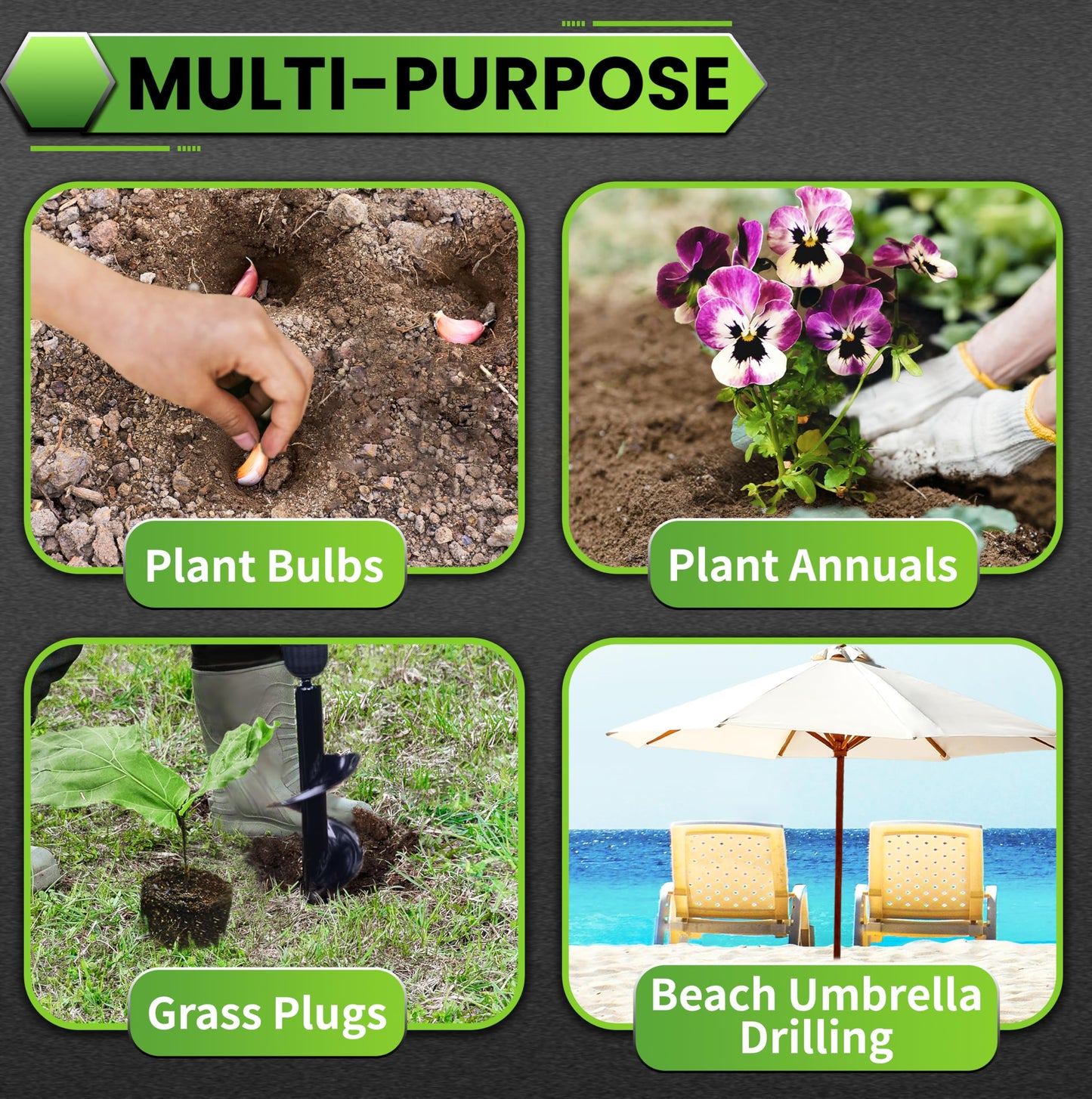 Auger Drill Bit for Planting,10x30cm Post Hole Digger,Widened Garden Auger Spiral Drill Bit,Hole Digger for Bulb Planters Planting, Fence Post Repair,Bulbs Seedlings,Bulb Planting Auger,Black