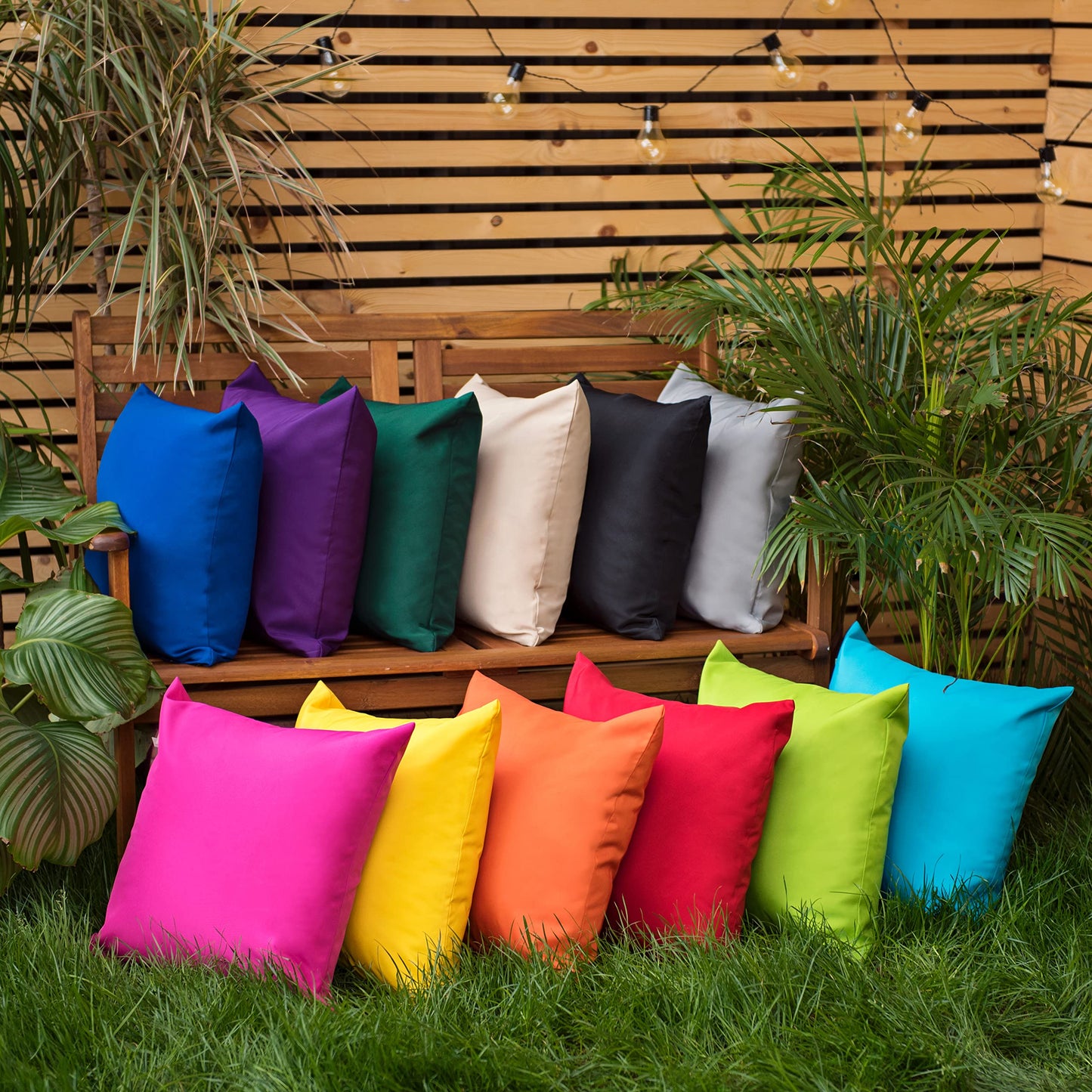 Gardenista 18" Garden Scatter Cushion | Outdoor Water Resistant Garden Furniture Pillow | Soft and Comfy Patio Furniture Cushions | Throw Pillows for Sofa, Couch, Balcony - 2 Pack (Yellow)