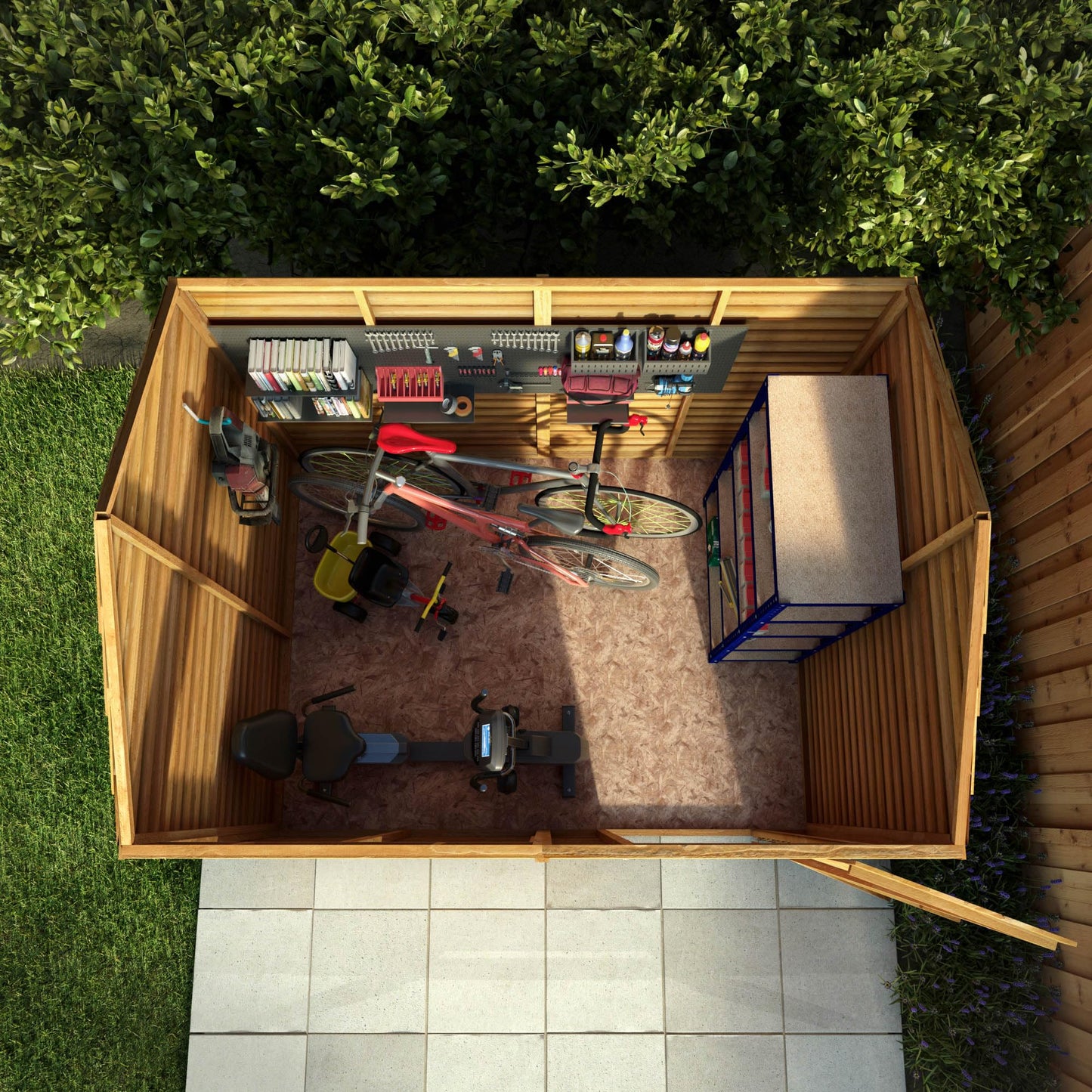 WALTONS 8 x 6 Overlap Storage Shed | Reverse Apex Roof | 7mm Overlap Cladding | Wooden Garden Storage Shed | 10 Year Anti Rot Guarantee | 8 x 6 8ft 6ft