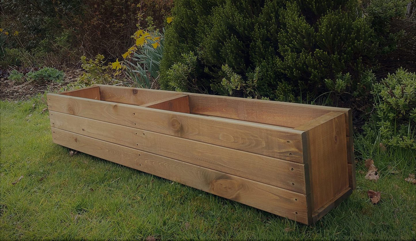 Extra Large Wooden Garden Planter Plant Pot Box Flower Herb Veg Wood Trough Outdoor Long 3 Board