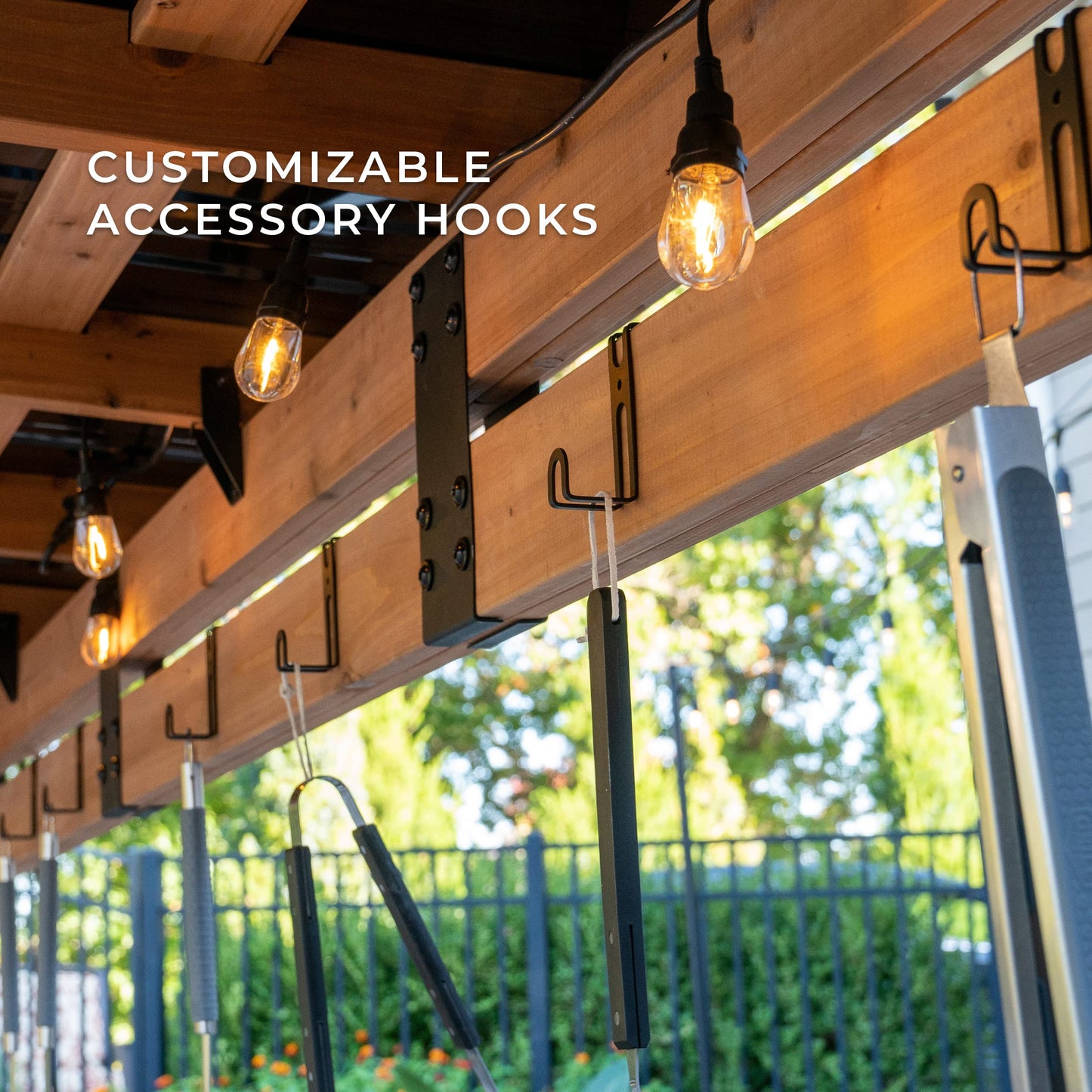 Backyard Discovery Saxony BBQ Gazebo | Outdoor Shelter, Wooden Canopy, For Garden & Patio, For Barbecue & Grill Party, Hard Top Steel Roof, 100% Cedar Wood | 2.3 x 1.6m (7.8ft x 5.3ft)