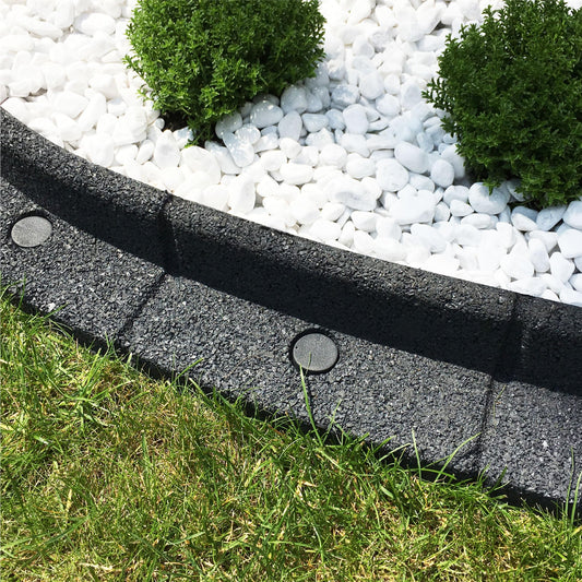 FlexiBorder Lawn Edging – 6 x 1m Lengths, Grey