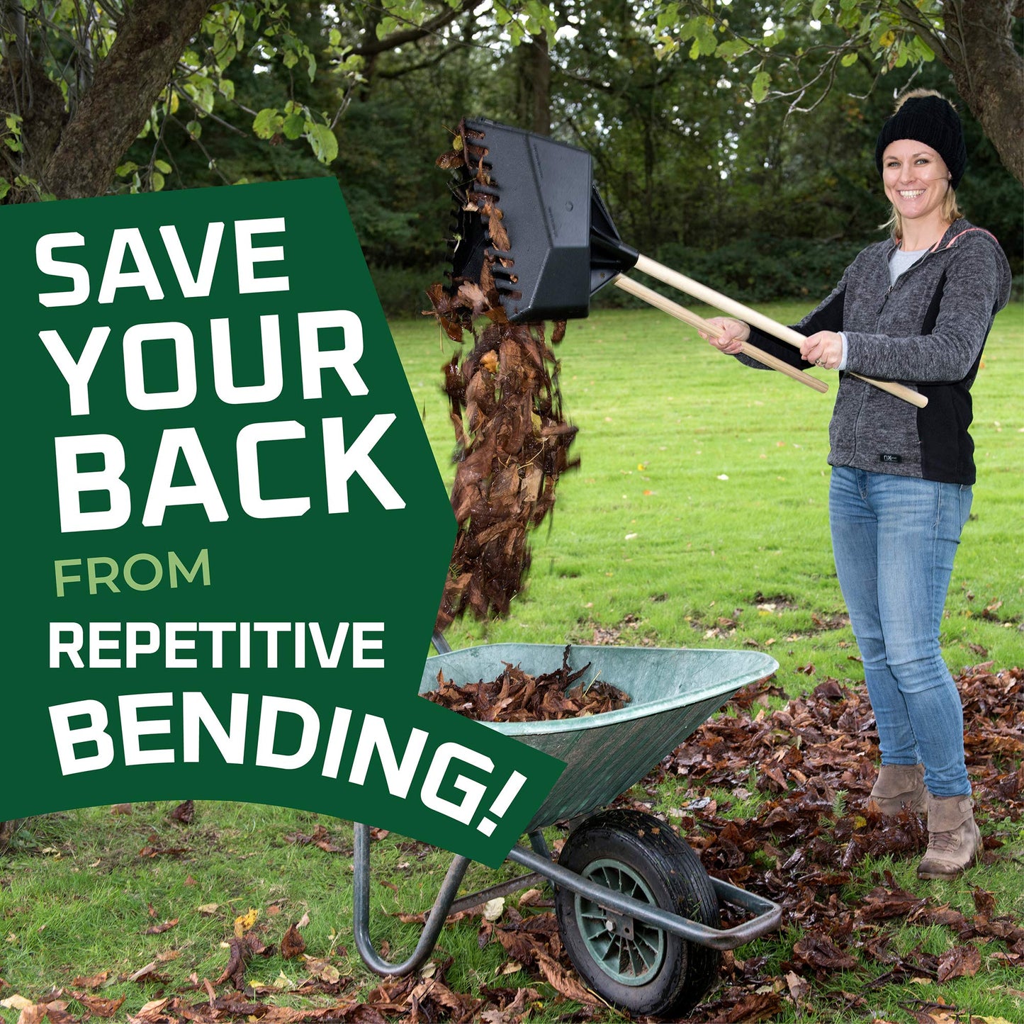 Clear N Collect Multi-Purpose Garden Leaf Rake Grabber/Collector, Gardening Leaf Collector For Collecting Leaves Easily And Without Back Pain