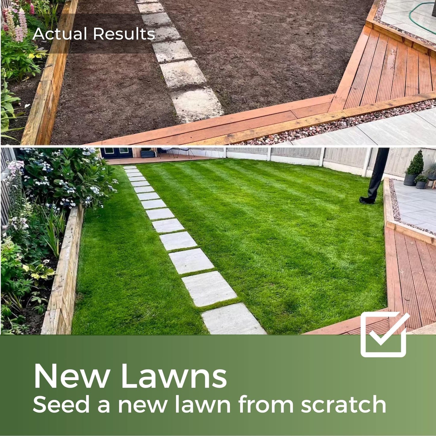 Dark Green Lawn Seed - Grass Seeds for a Green Lawn All Year Round - Hard Wearing & Fast Growing Mix - Garden Lawncare Guy (5kg - 200m²)