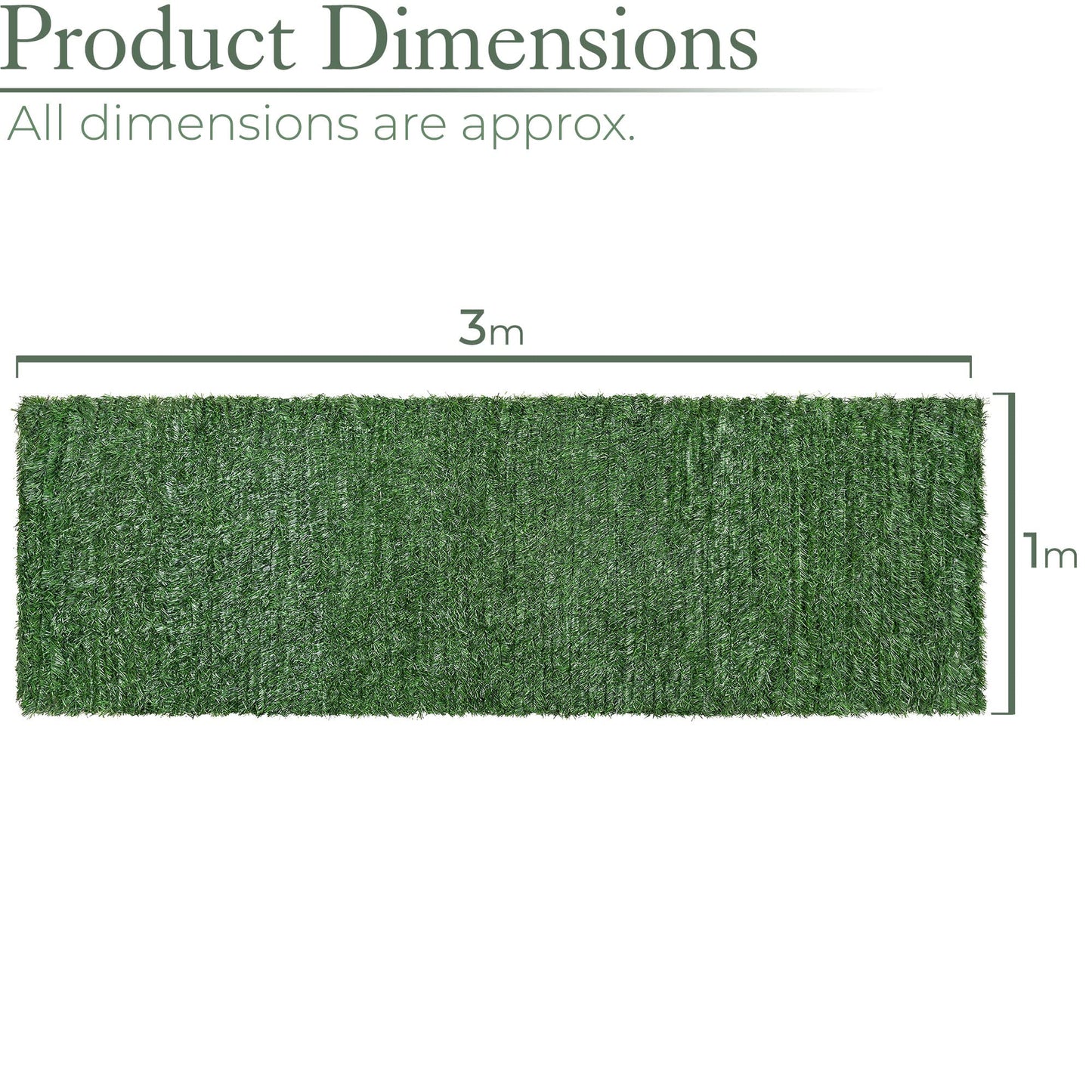 CHRISTOW Artificial Conifer Leaf Hedge Screening, Outdoor Garden Privacy Screen With Leaves, Wall Fence Panel, UV Resistant, H1m x W3m (3ft 3" x 9ft 10")
