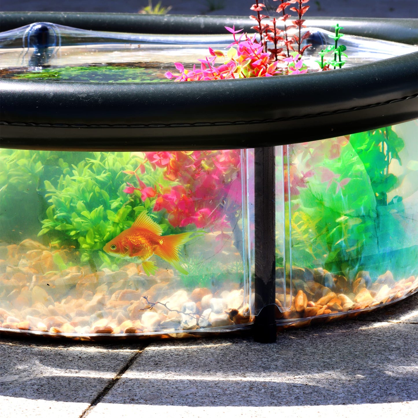 Roamwild Pop Up Pond Garden Water Feature Pond Set - Raised Aquarium For Patio Kit With Easy Fit Aeration Pump - 700mm/27.5 inches Diameter x 270mm/10.62 inches high. Capacity 105 l / 23 Gallons