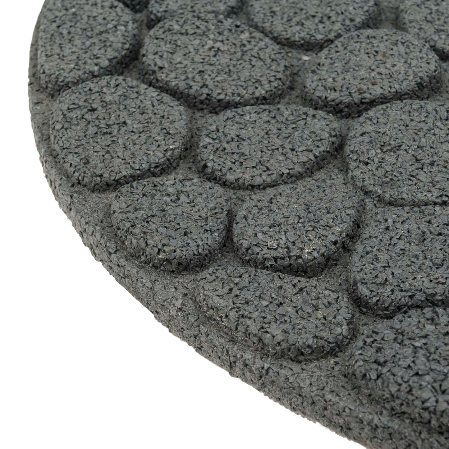 Nicoman 4-Pack 18" Round River Rock Garden Stepping Stone Recycled Rubber Steps Hard Wearing Heavy Duty Outdoor Pathway Tiles - (Grey, Dia.46cm, Set of 4)