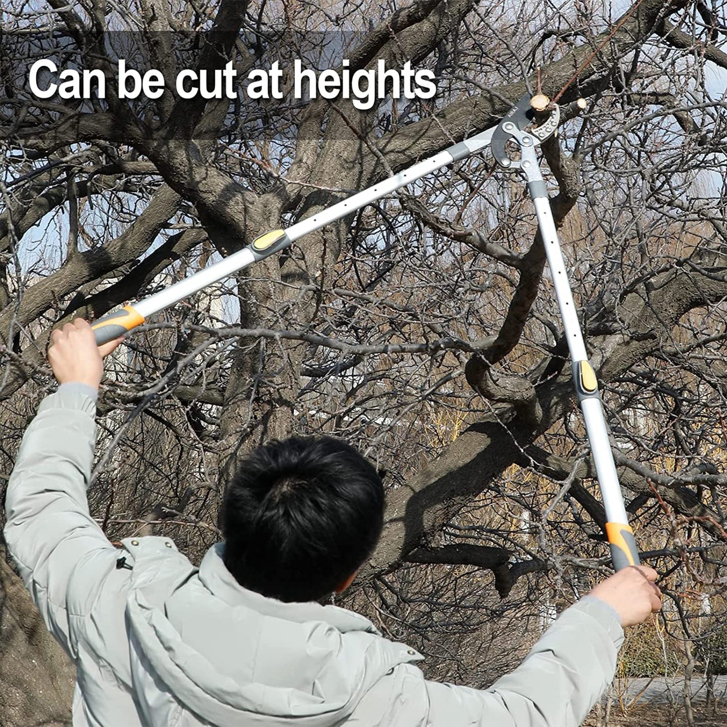 AIRAJ Telescopic Loppers 70-103CM, Loppers Heavy Duty, with Replacement Blades,SK-5 Steel Blade and Teflon-Coated,Six-Way Adjustable Handle,Professional Tree Loppers