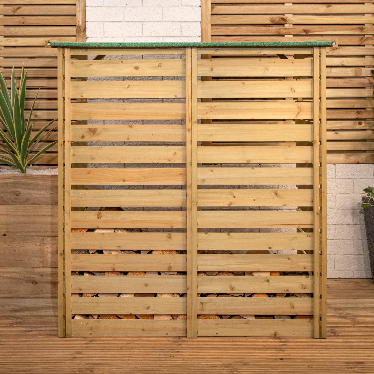 Samuel ALEXANDER 123cm x 115cm Large Wooden Outdoor Garden Patio Log Store Shed