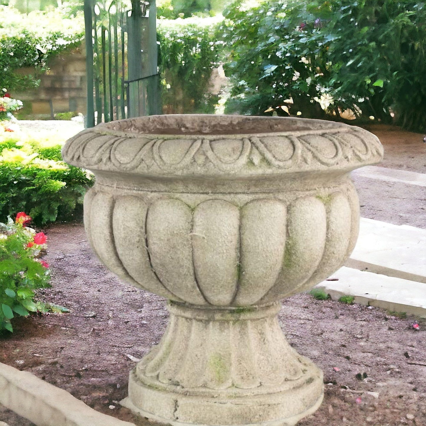 DIVAS SPIRITUAL Unique Novelty Classic Elegance Urn Planter Decorative Stone Finish Outdoor Garden 32cm (Urn Planter)