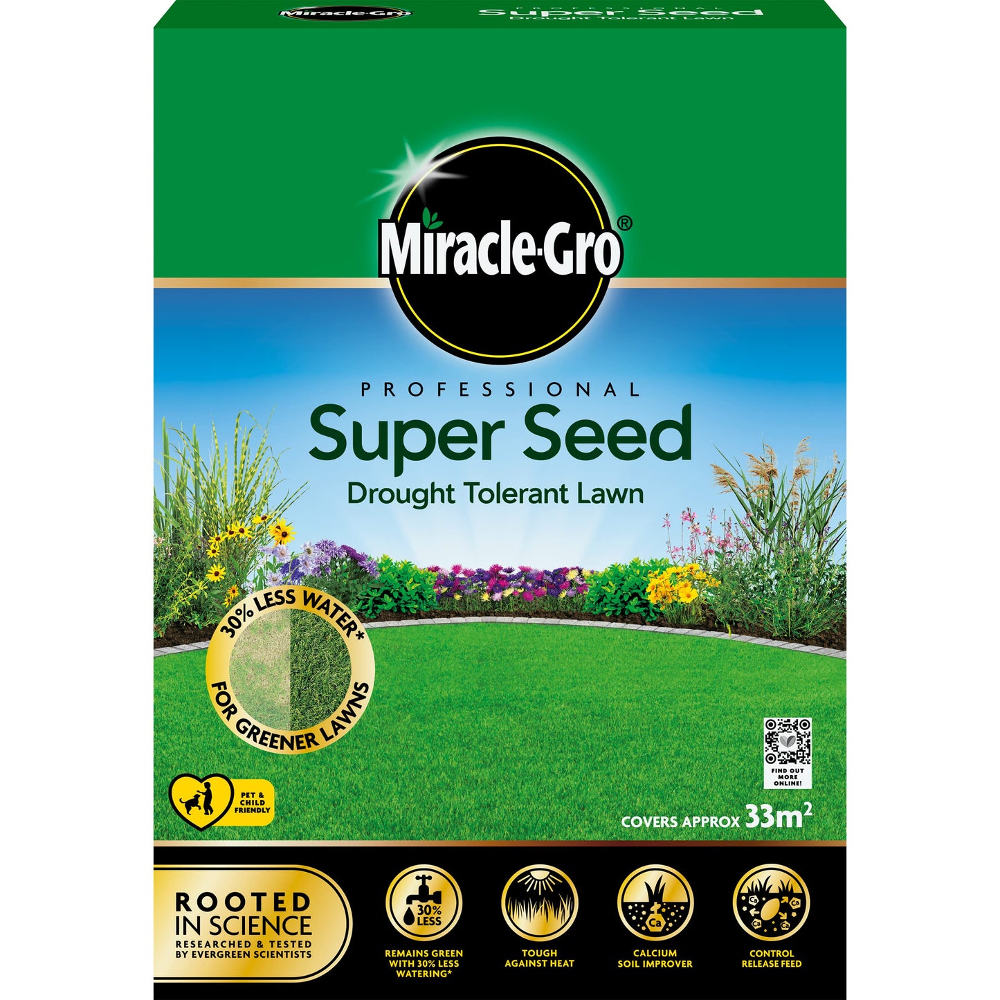 Miracle-Gro Professional Drought Tolerant Lawn Seed, 33 m2