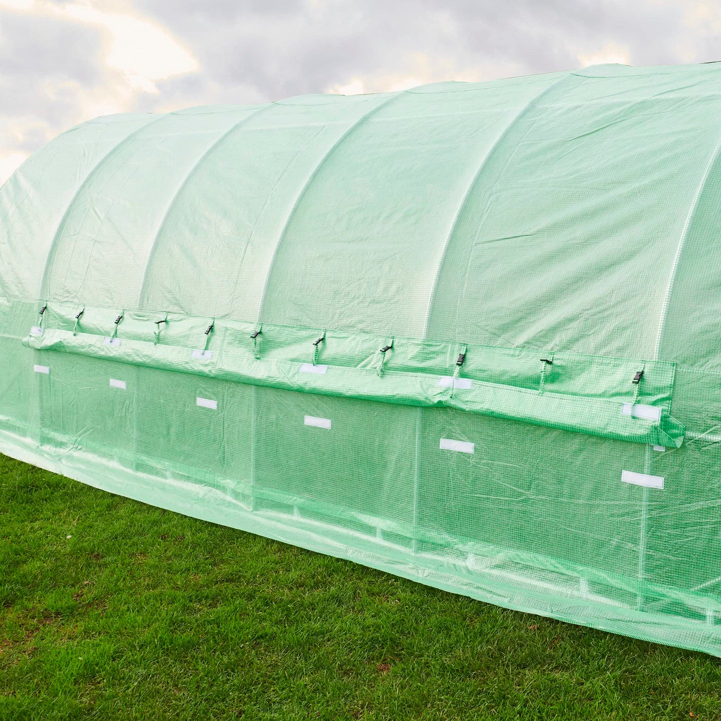 FeelGoodUK 6M(L) x 3M(W) x 2M(H) Polytunnel Greenhouse Pollytunnel Poly Polly Tunnel Fully Galvanised Anti Rust Steel Frame (PT6) With Metal Door