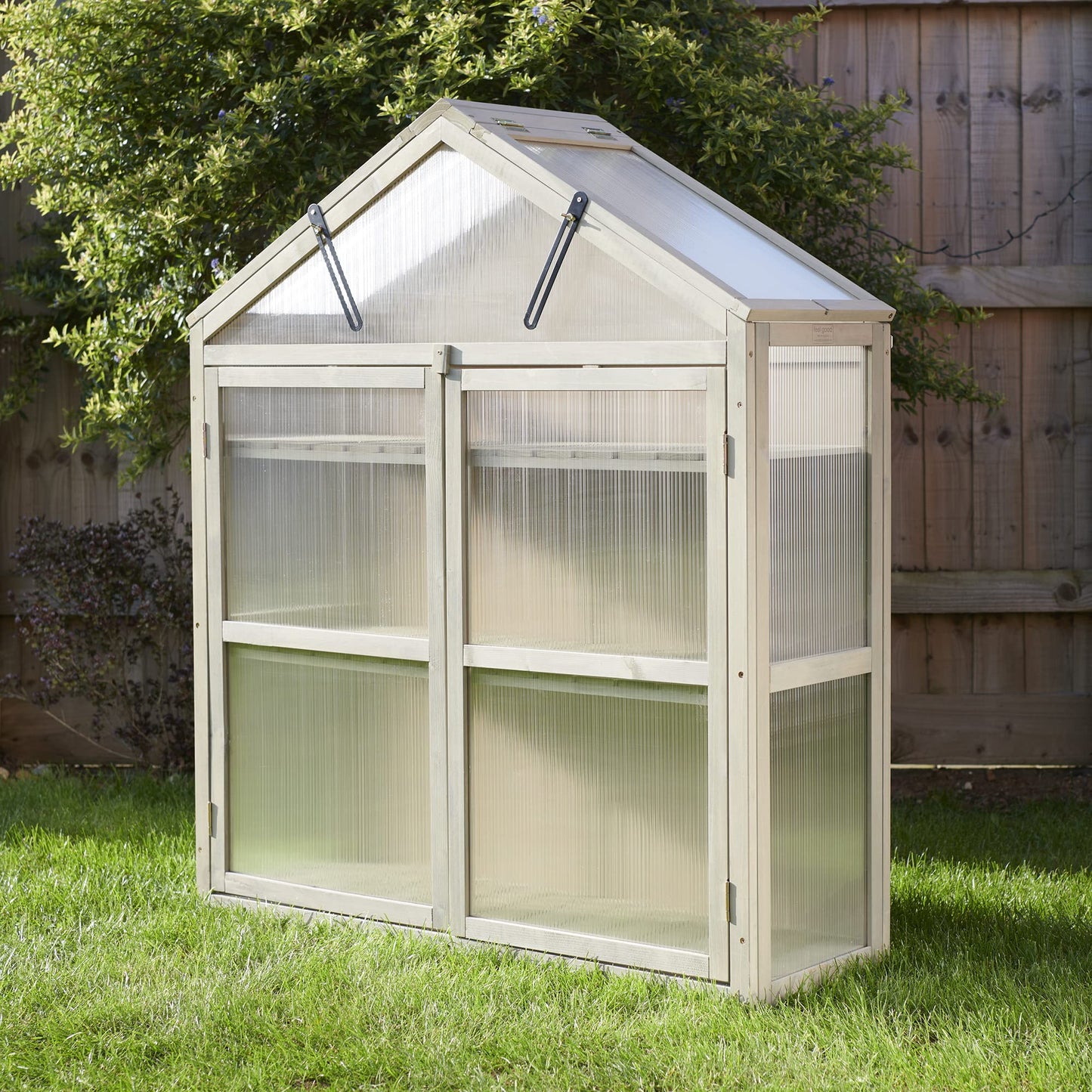 FeelGoodUK Large Cold Frame Greenhouse Flower Planter Green House Wooden Frame 120 (h) x 30 (d) x 100 (w)…