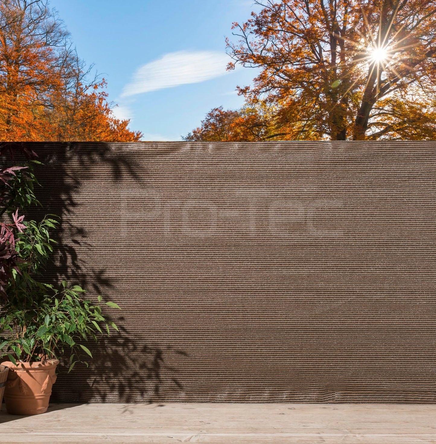 1m,1.5m, 2m Wide Privacy Netting Garden Screening Windbreak Fencing 95% Shade Fence Net Brown 1m x 10m FREE 6 Bungees 50 Zip Ties Included