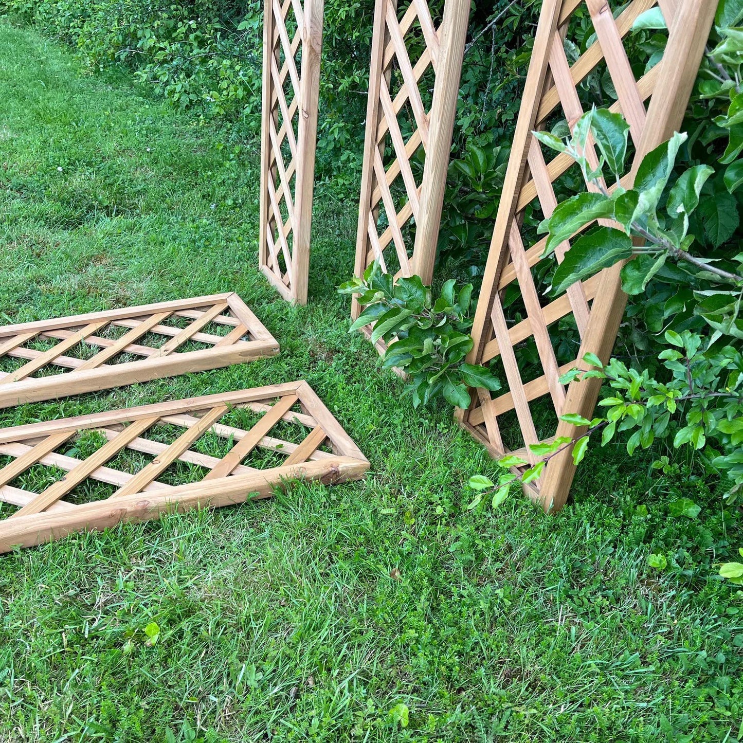 Selections Pack of 5 Wooden Framed Garden Trellis with Lattice Framework Fence Topper 180cm x 30cm