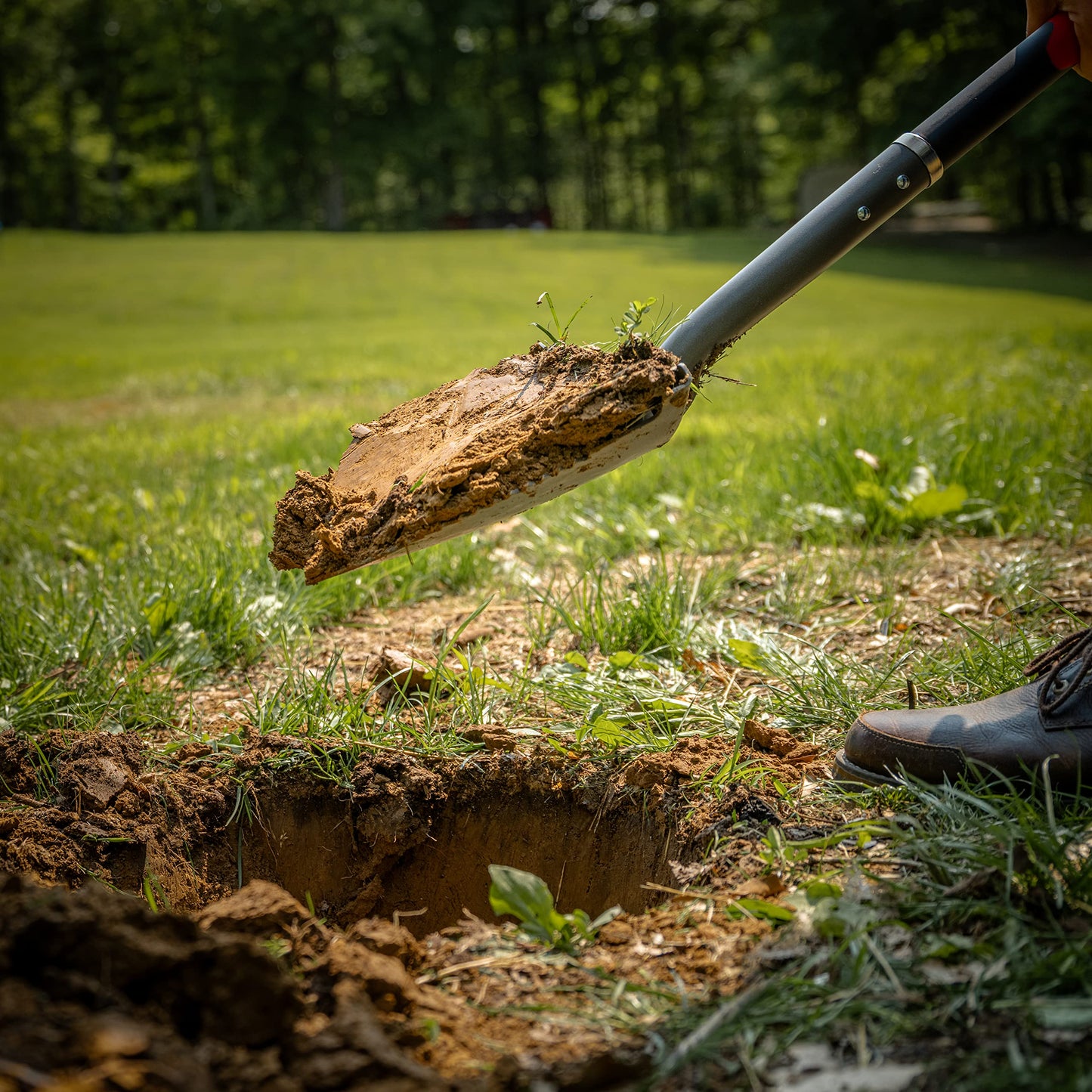 Radius Garden Root Slayer Root Spade Red Round Head Shovel