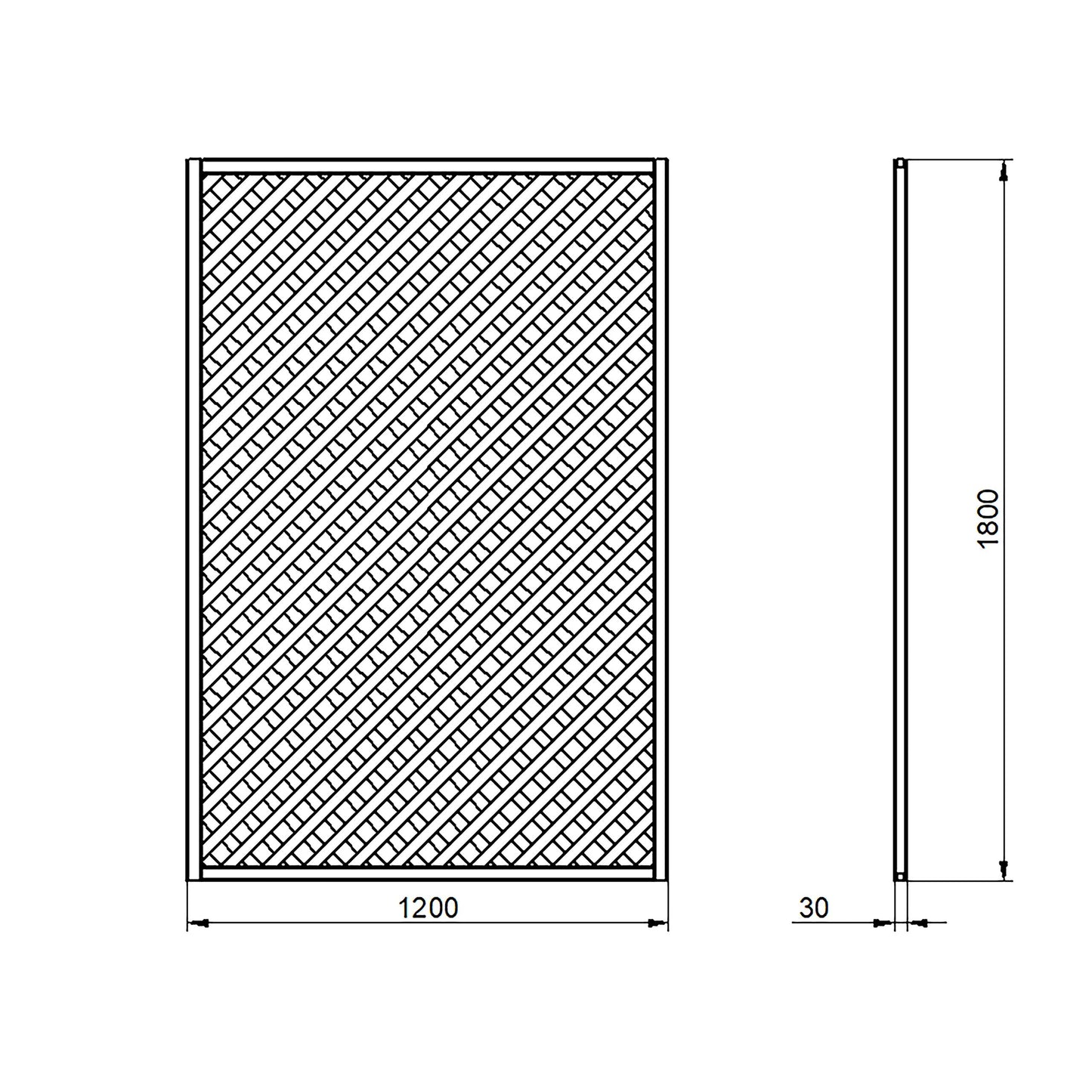 Forest Garden Rosemore Lattice 180 x 120cm Trellis Panel Pressure Treated (Pack of 10)