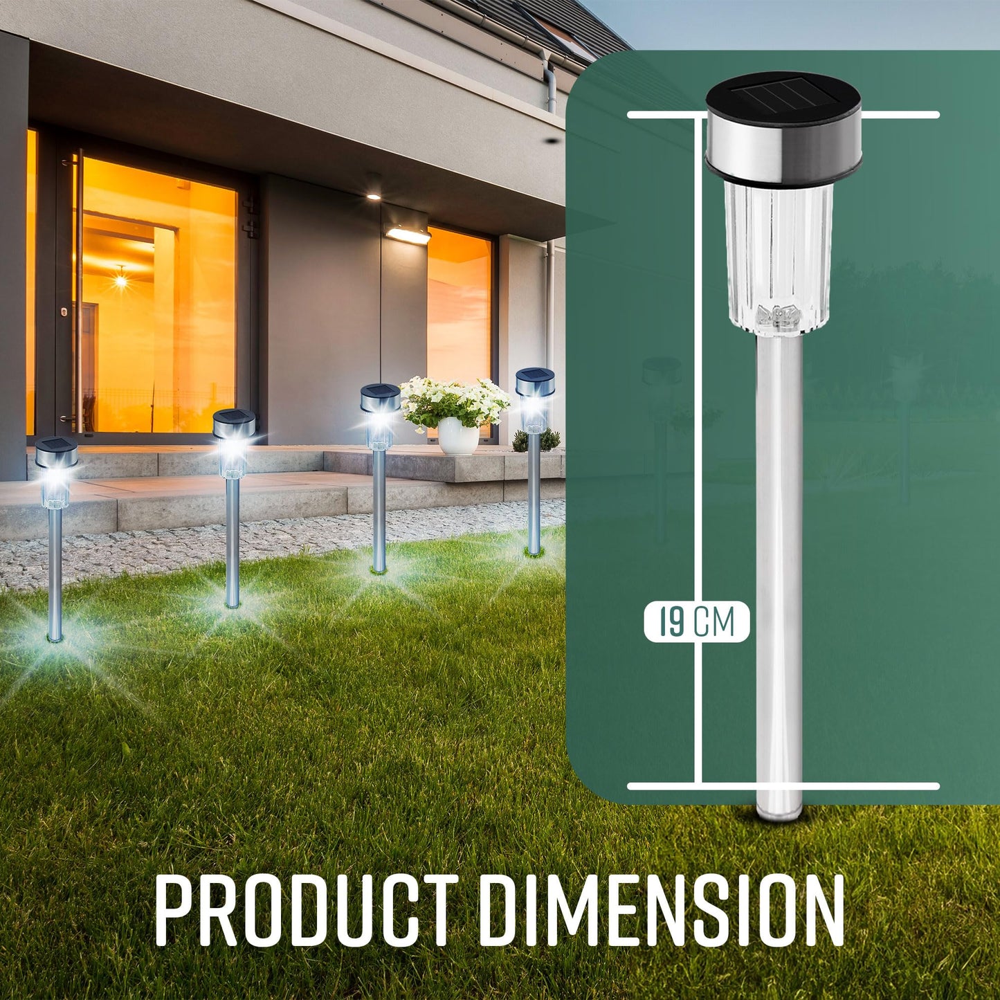 GloBrite 10PC Solar Garden Lights, Garden Stakes, Pathway Lighting | Waterproof Auto On-Off Solar Lights Outdoor Garden, Solar Powered Garden Lights, Solar Lights, Garden Lights, Outdoor Lights