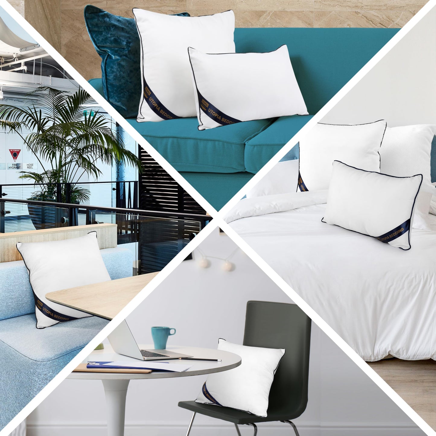 Utopia Bedding Cushion Inner Pads (Pack of 2), 30x50 cm (12 x 20 inches) Cushion Stuffer Inserts, Hollowfibre Piping Pillows (White)