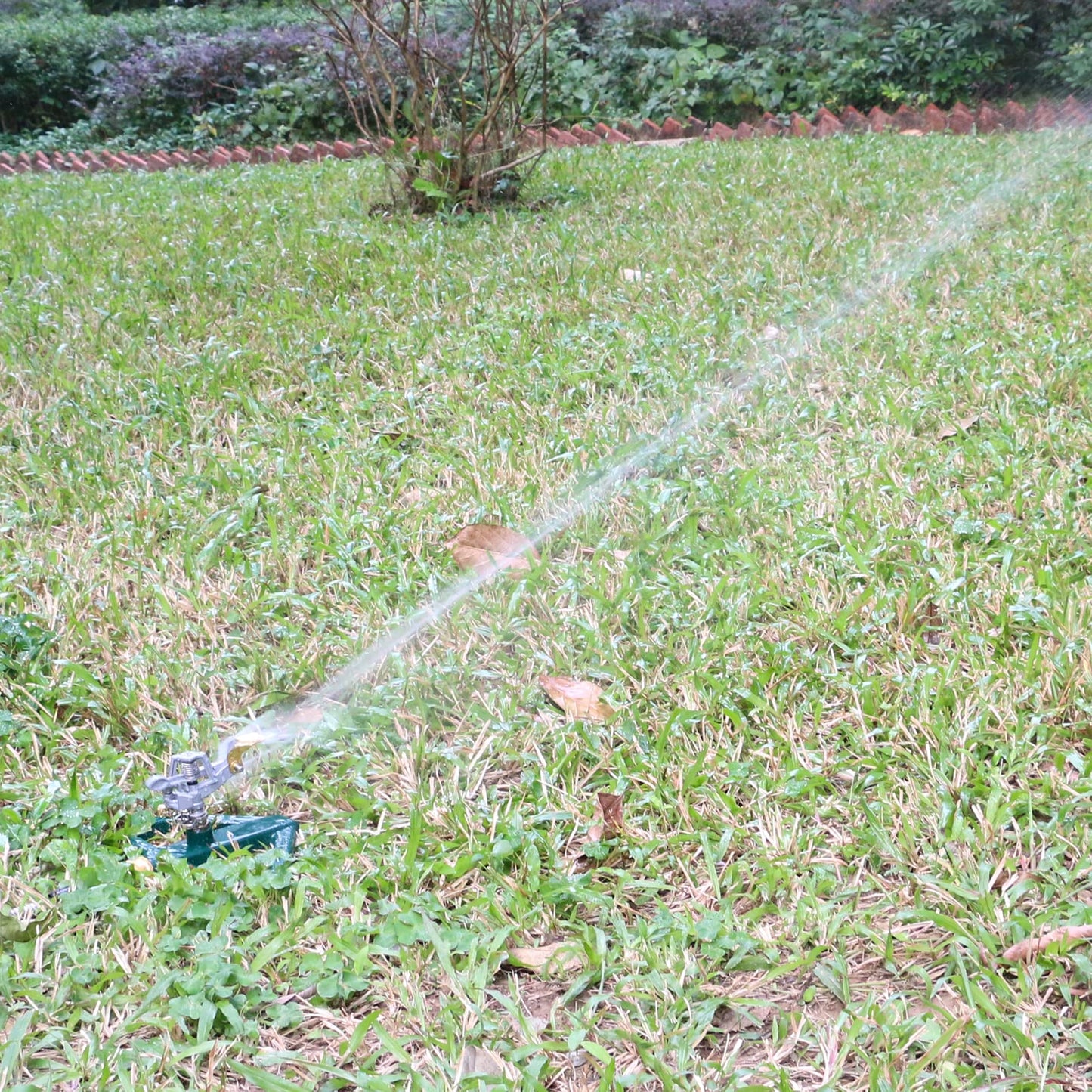 STYDDI Impulse Water Sprinkler with Metal Base, Heavy Duty Adjustable Circular Zinc Pulsating Impact Sprinkler for Yard and Grass Irrigation, 360 Degree Lawn Sprinkler