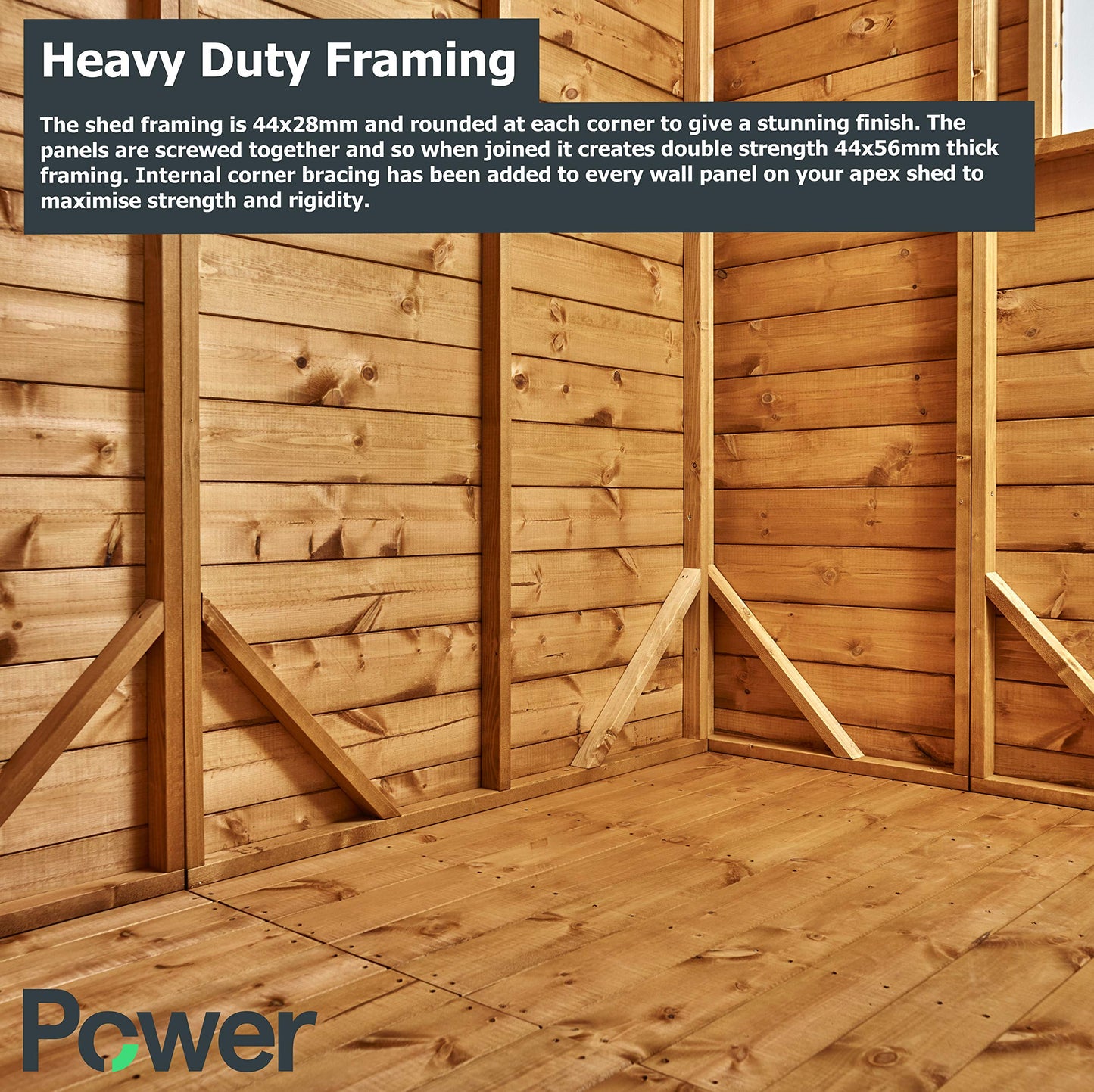 Powersheds High Grade Premium Apex Summer House Wooden Shed with Security Features, PVC Window Sills, Door & Window Flexibility, made from Extra Thick Timber