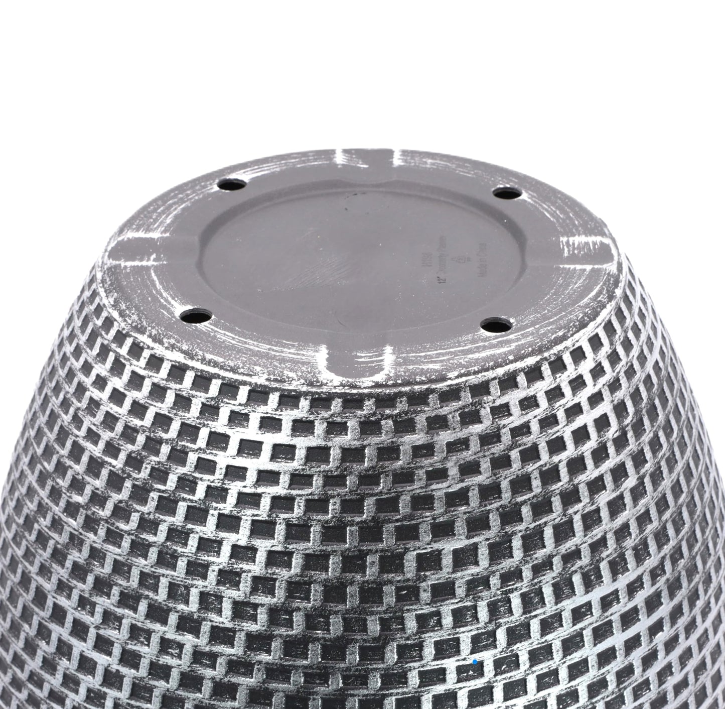 Fyne-Finds Set of 2 Large Plastic Round Silver Cromarty Plant Pot Flower Pot Planter Garden Decoration Antique 30cm, 12inch Outside Planters 10L Outdoor With Drainage Holes